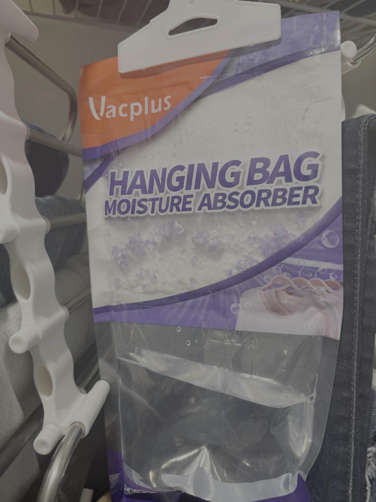 Vacplus Moisture Absorber, 9.8 OZ Hanging, Strong Absorption, Unscented | Closet, Enclosed Spaces, Bathroom, Odor Eliminator, Dehumidifier Bags, 10 Pack customer photo 2
