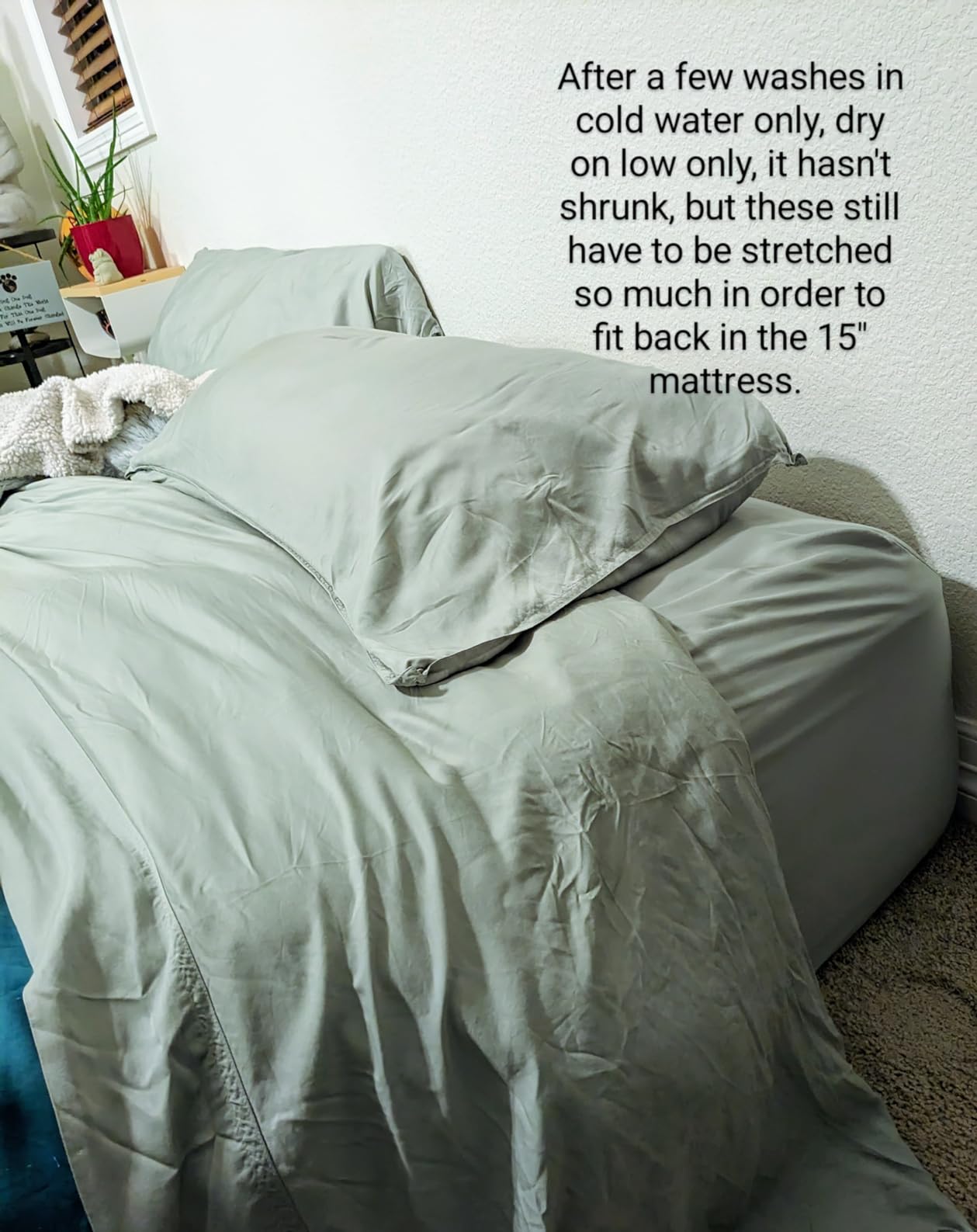 Bamboo Sheets Queen Size, 100% Pure Viscose derived from Bamboo Bed Sheet Set, Luxuriously Soft, Silky, Cooling Sheets, Double Stitched, Lifetime Promise by Tafts (Cool White) customer photo 2