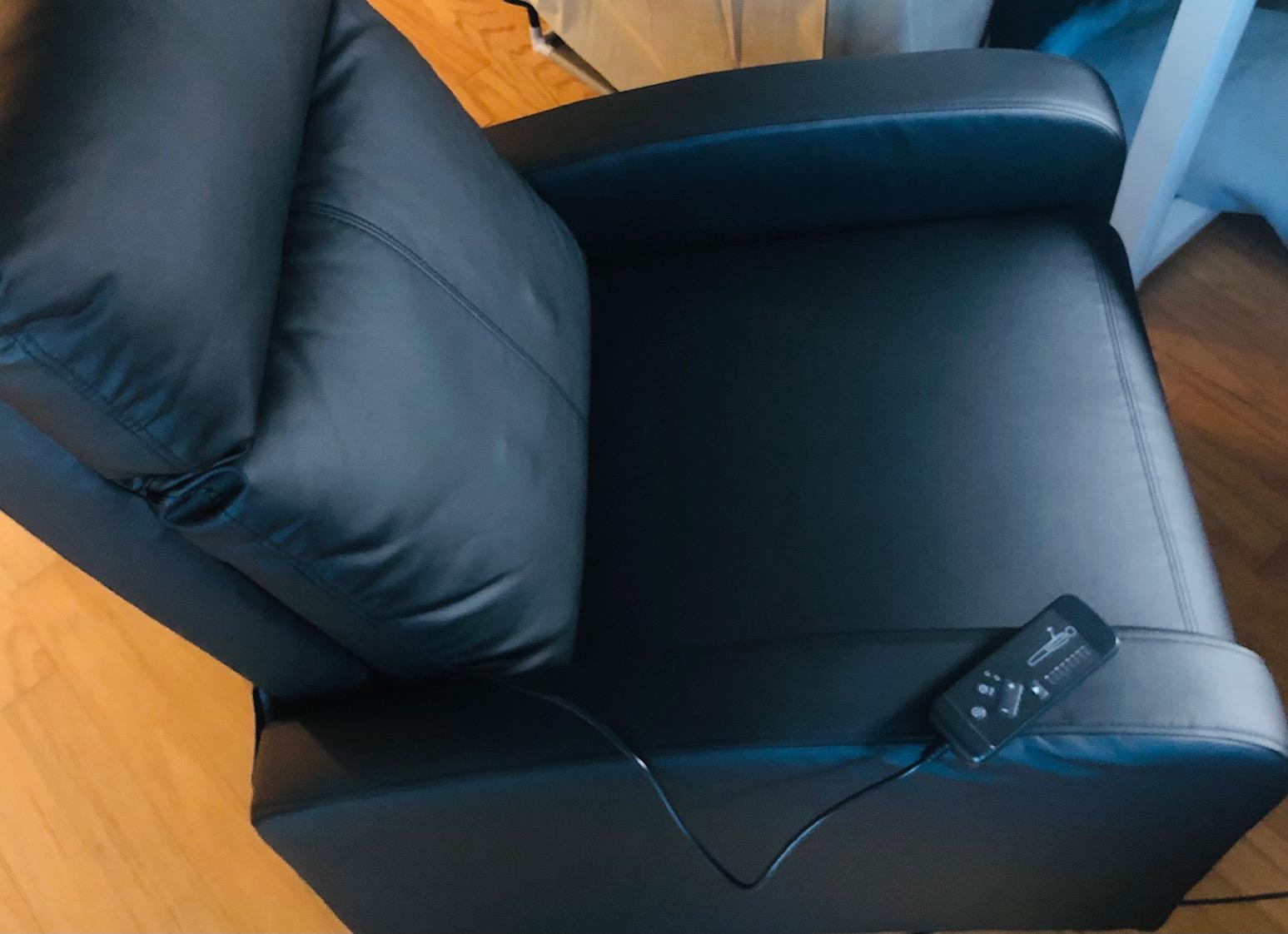 Furniwell Massage Recliner Chair for Living Room Adjustable PU Leather Reclining Chair Home Theater Seating Modern Winback Single Sofa for Adults with Footrest (Leather, Black) customer photo 2