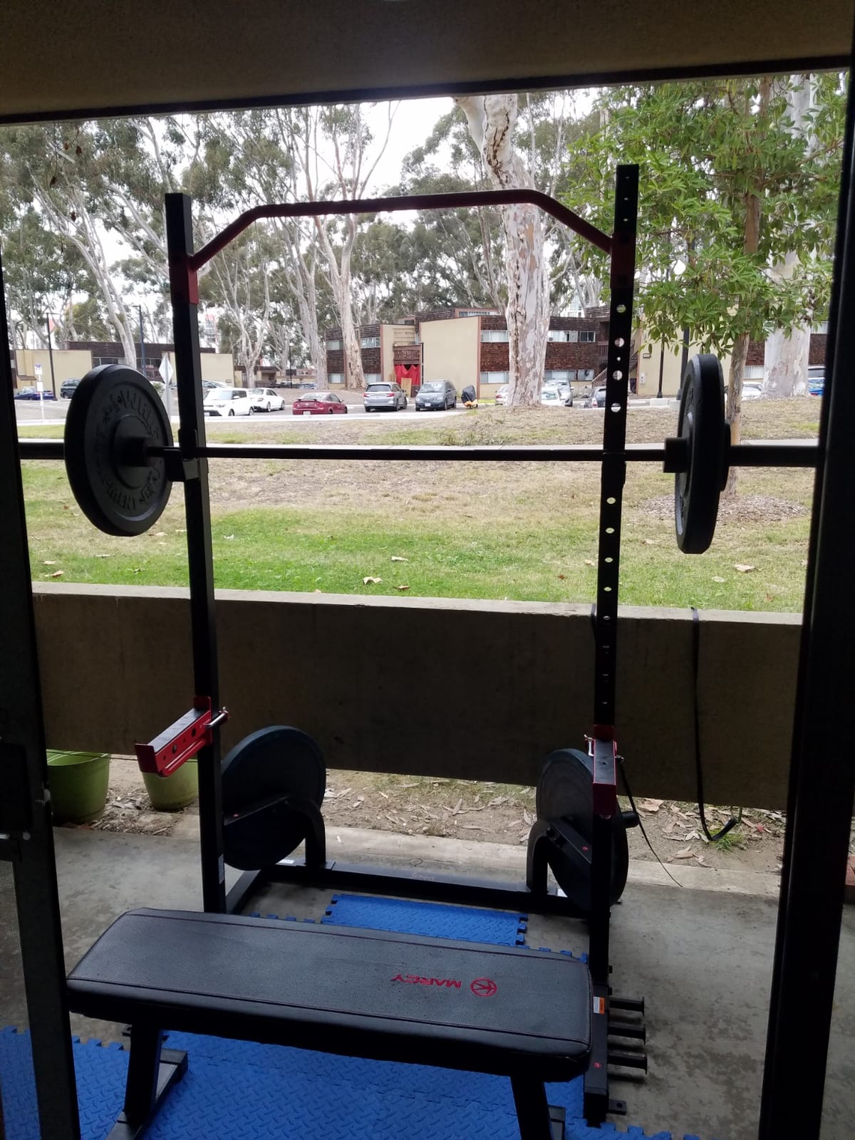 Sunny Health & Fitness Full Size Power Rack for Complete Strength Training | Full-Size Rack, Angled Pull-Up Bar, Squat & Bench Ready, 2 J-Hooks & Spotter Arms, 2 Inch Plate Storage, Band Attachments customer photo 1