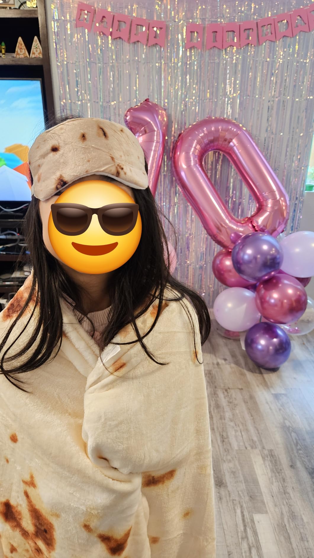 SeaRoomy Burrito Tortilla Blanket, Funny Food Throw Blanket, Round 47 inches customer photo 2