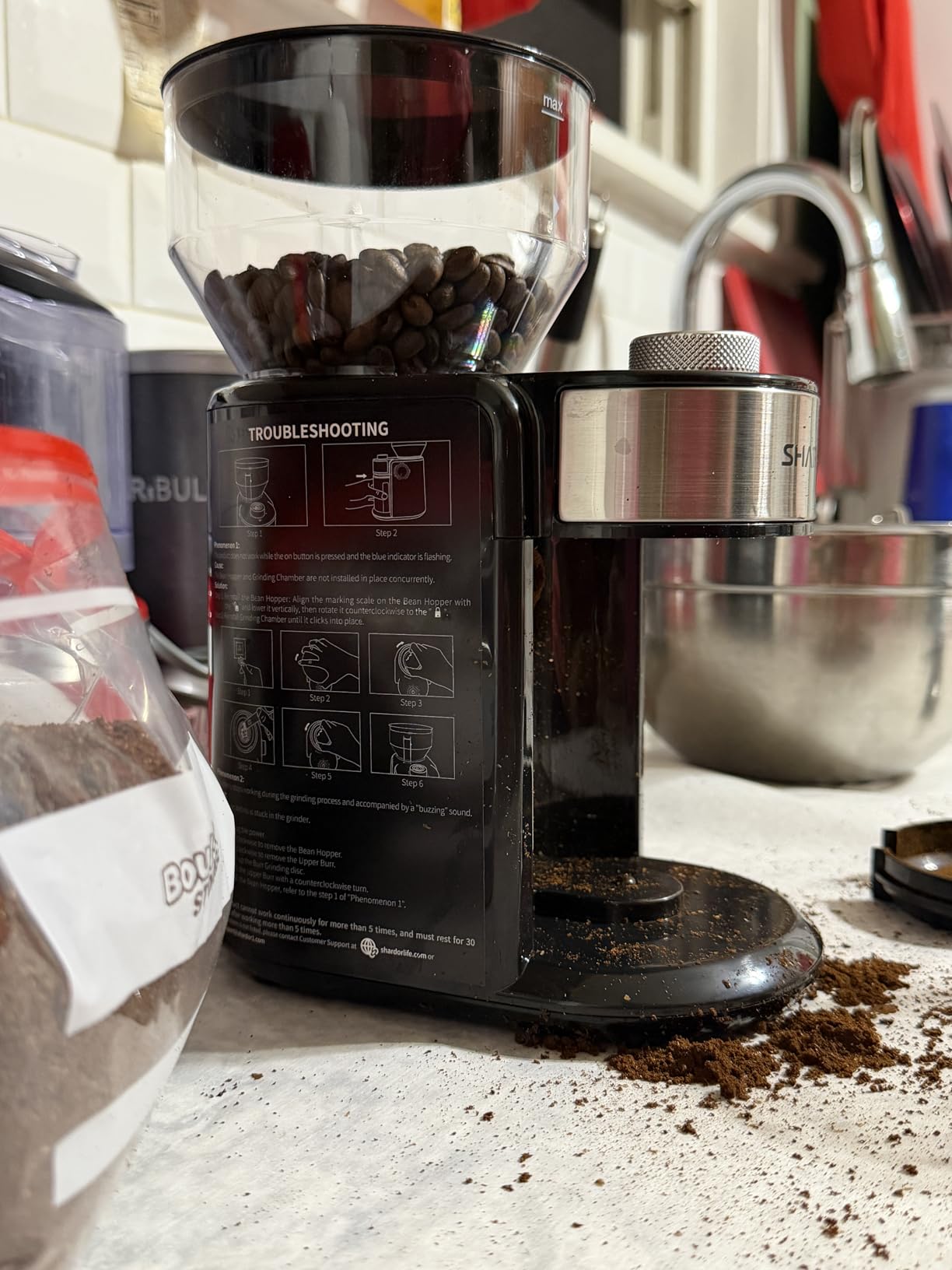 SHARDOR Electric Burr Coffee Grinder 2.0, Automatic Coffee Bean Grinder for Home Use, Adjustable Burr Mill with 16 Precise Settings for Espresso & French Press, Glossy Black customer photo 1