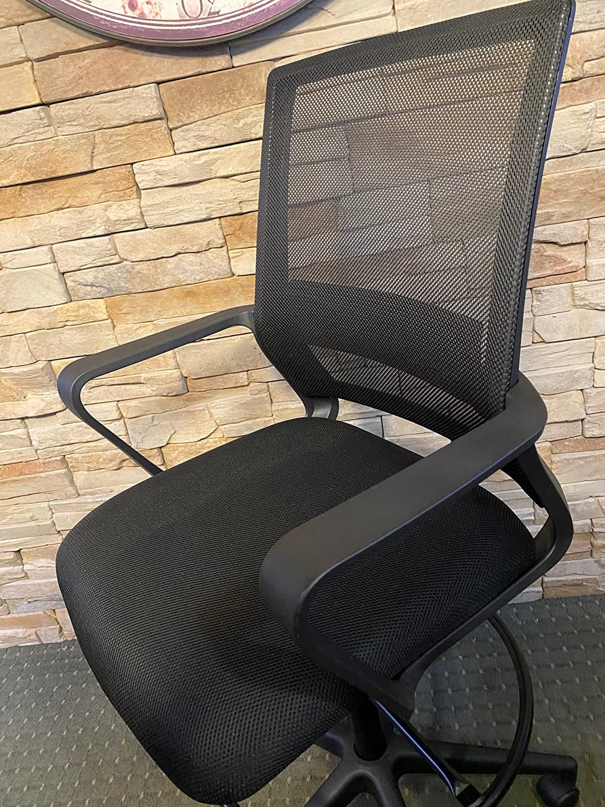 BestOffice | Tall Drafting Chair | Black | with Lumbar Support | Adjustable Seat Height & Footrest | Ergonomic Mesh Back, 360 Swivel & Rolling Wheels | For Home, Office, Workspaces customer photo 2