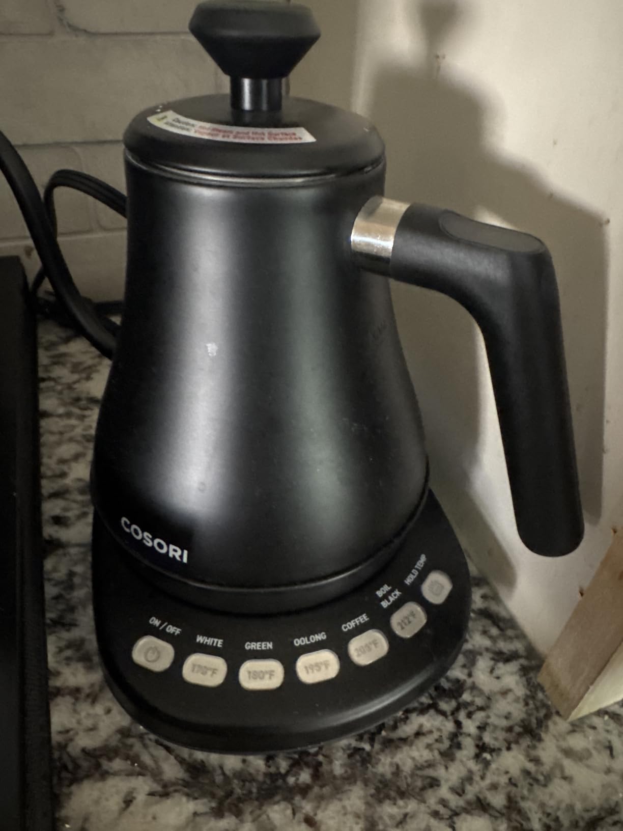 Cosori Smart Gooseneck Electric Kettle, App & Temperature Control, 0.8L | No Plastic Contact with Water, App Control, 4 Presets & Custom Temp (104-212°F), 60-Min Keep Warm, Pour Over Coffee & Tea customer photo 2