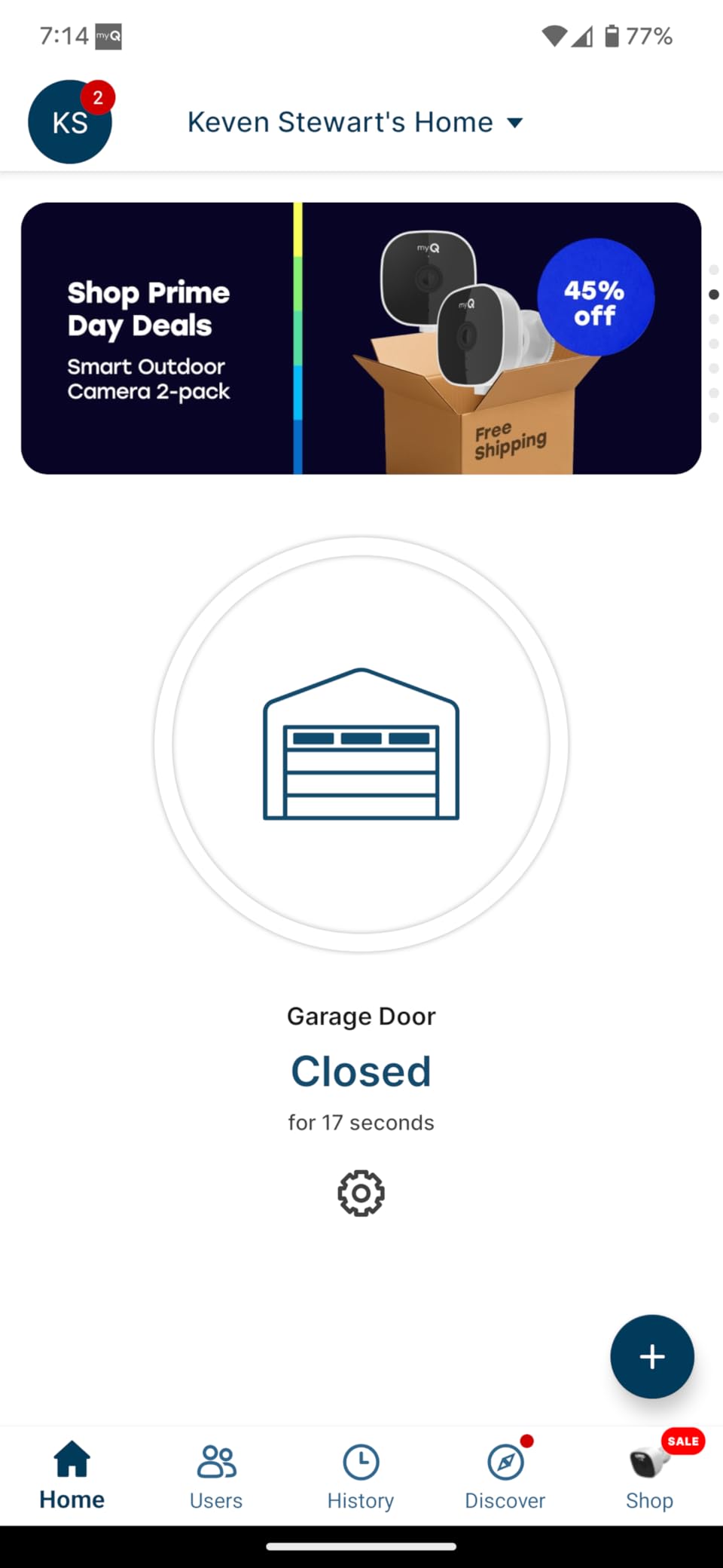 CHAMBERLAIN Smart Garage Control - Wireless Garage Hub and Sensor with Wifi & Bluetooth - Smartphone Controlled, myQ-G0401-ES, White customer photo 1