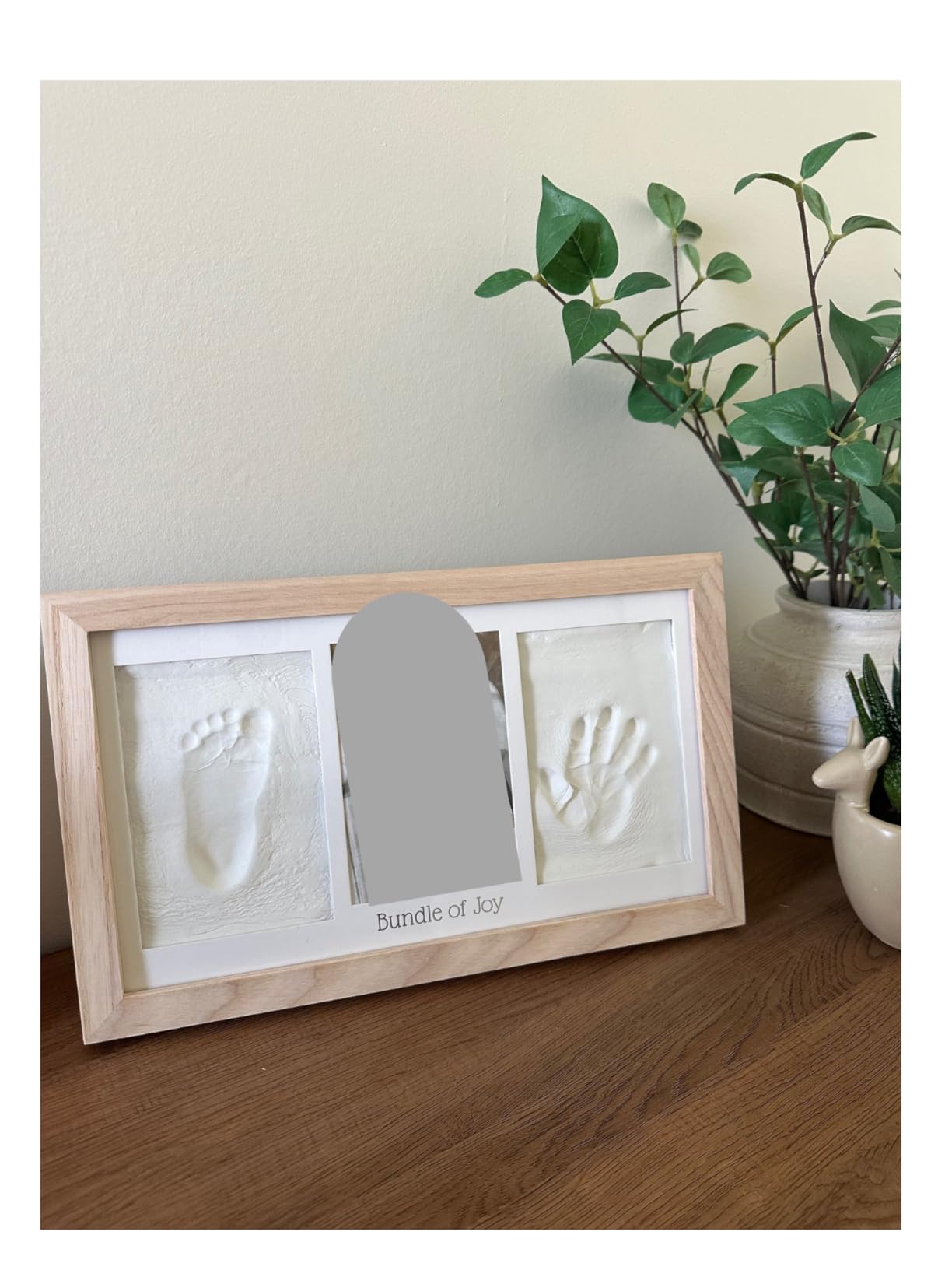 KeaBabies Baby Hand and Footprint Kit, Clay Keepsake Frame (Alpine White) | Quick Dry Handprint and Footprints, Newborn Nursery Picture Frame, Personalized New Mom Gifts for Baby First Christmas Shower customer photo 2