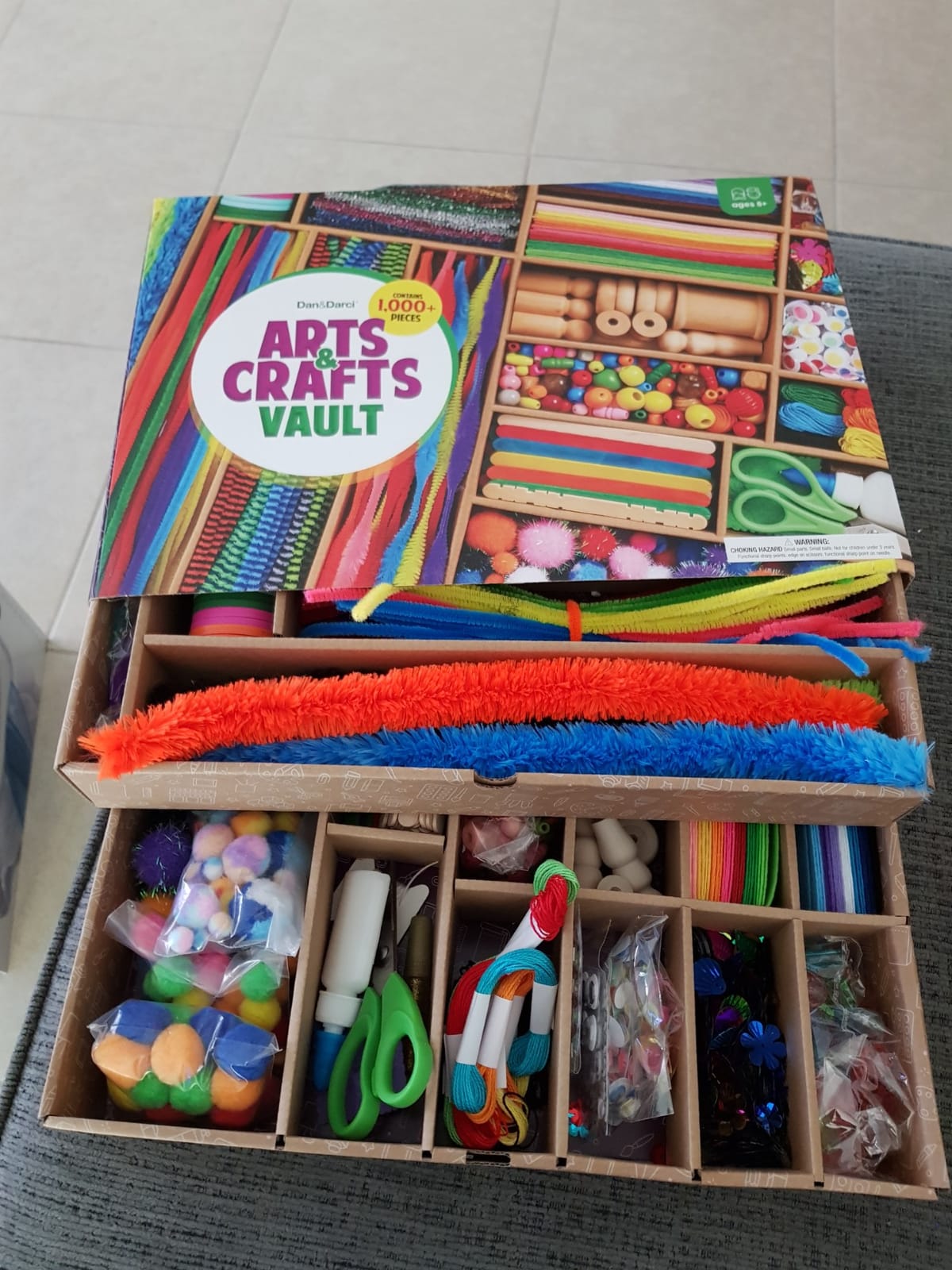 Dan&Darci Arts and Crafts Vault - Craft Supplies Kit in a Box - Birthday Gift for Kids Ages 4 5 6 7 8 9 10 11 & 12 Year Old Girls & Boys - Crafting Set Kits - Gift Ideas for Kid Art Activity Gifts customer photo 1