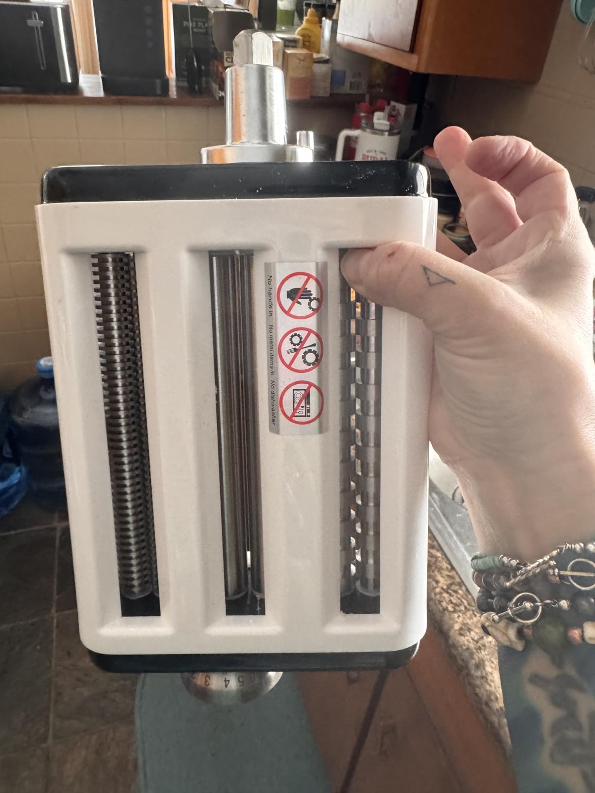 Pasta Maker Attachment for All Kitchenaid Mixers, Noodle Maker Kitchen Aid Mixer Accessories 3 In 1 Including Dough Roller Spaghetti Fettuccine Cutter customer photo 1