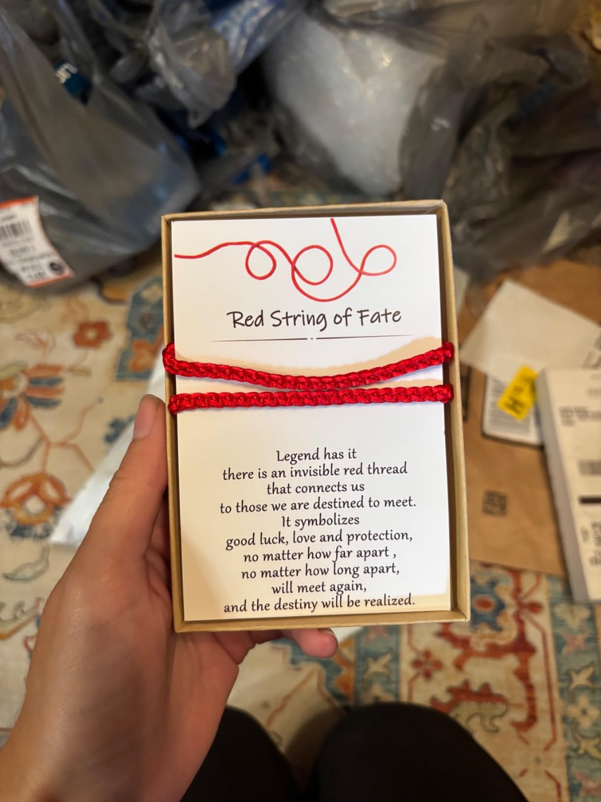 Desimtion Couples Bracelets Red String of Fate Matching Bracelets for Couples Gifts for Him and Her, Long Distance Relationship Gifts for Girlfriend and Boyfriend customer photo 2