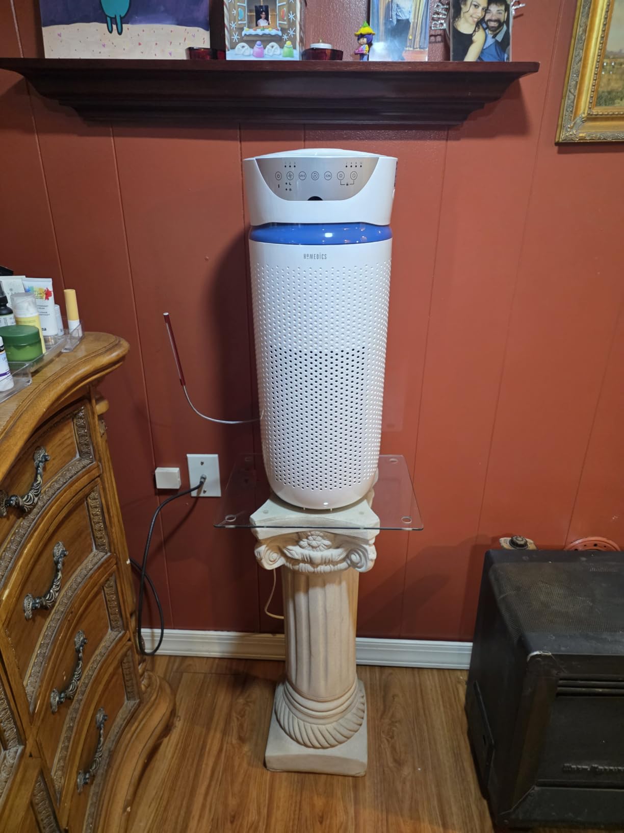 Homedics 5-in-1 UV-C Air Purifier - 360-Degree HEPA Filter for 1,593 Sq Ft | Extra Large Air Purifiers for Bedroom and Home, Essential Oil Pads, Built-In Timer, 5 Speed Settings for Large Rooms, White customer photo 1