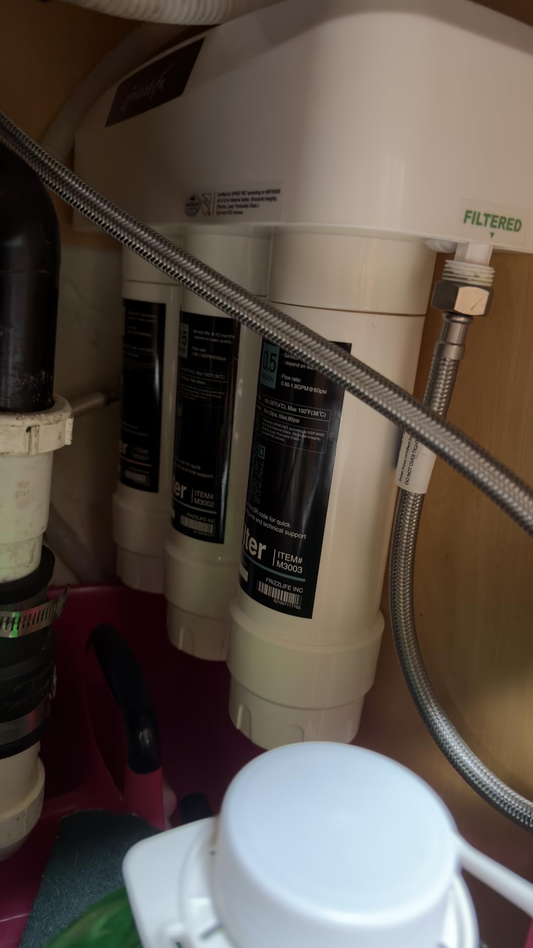 Frizzlife Under Sink Water Filter System, NSF/ANSI 53&42&372 Certified, 8 Layer 0.5 Micron Water Filtration Reduce Chloramine, PFOA/PFOS, Lead, Chlorine, Bad Taste & Odor, Under Counter, SK99-NEW customer photo 2