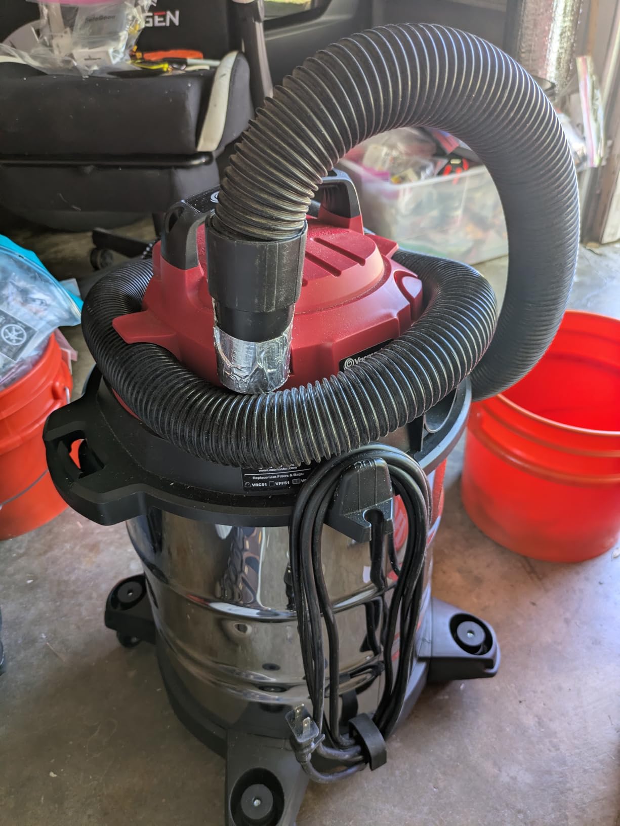 Vacmaster VOC508S 1101 5-Gal 4 Peak HP Stainless Steel Wet/Dry Vac Red customer photo 1