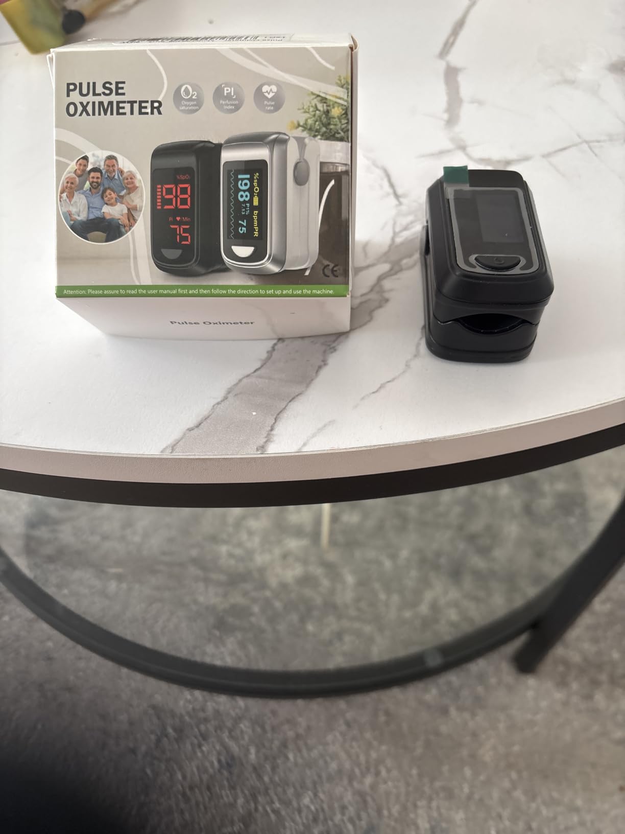 Healthtree JKS50B Pulse Oximeter Fingertip - Blood Oxygen monitor Fingertip with Perfusion Index, Fast 5-8s Reading, Large OLED Display, SpO2 & Heart Rate monitor for Home, Sports, Travel (Includes Batteries & Lanyard) customer photo 1