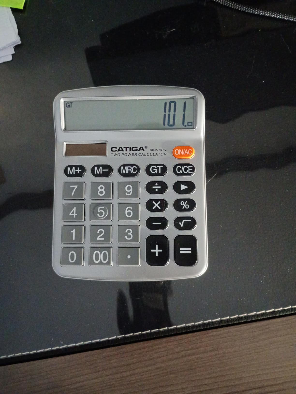 CATIGA 12 Digit Desk Calculator, Desktop Calculators with Large LCD Display & Big Buttons, Basic Simple 4 Function Solar Calculator, Dual Power Solar & Battery for School, Office & Home (CD-2786) customer photo 1