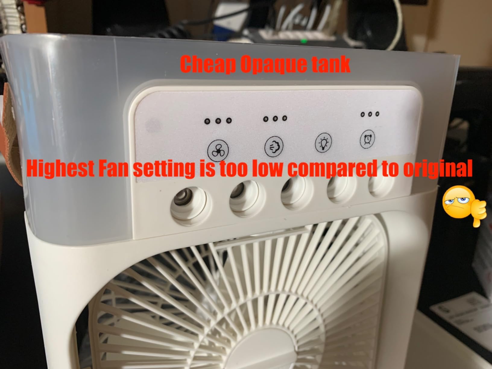 NTMY Personal Air Cooler, Portable Air Conditioner Fan, Mini Evaporative Cooler with 7 Colors LED Light, 1/2/3 H Timer, 3 Wind Speeds and 3 Spray Modes for Your Desk, Nightstand, or Coffee Table customer photo 2