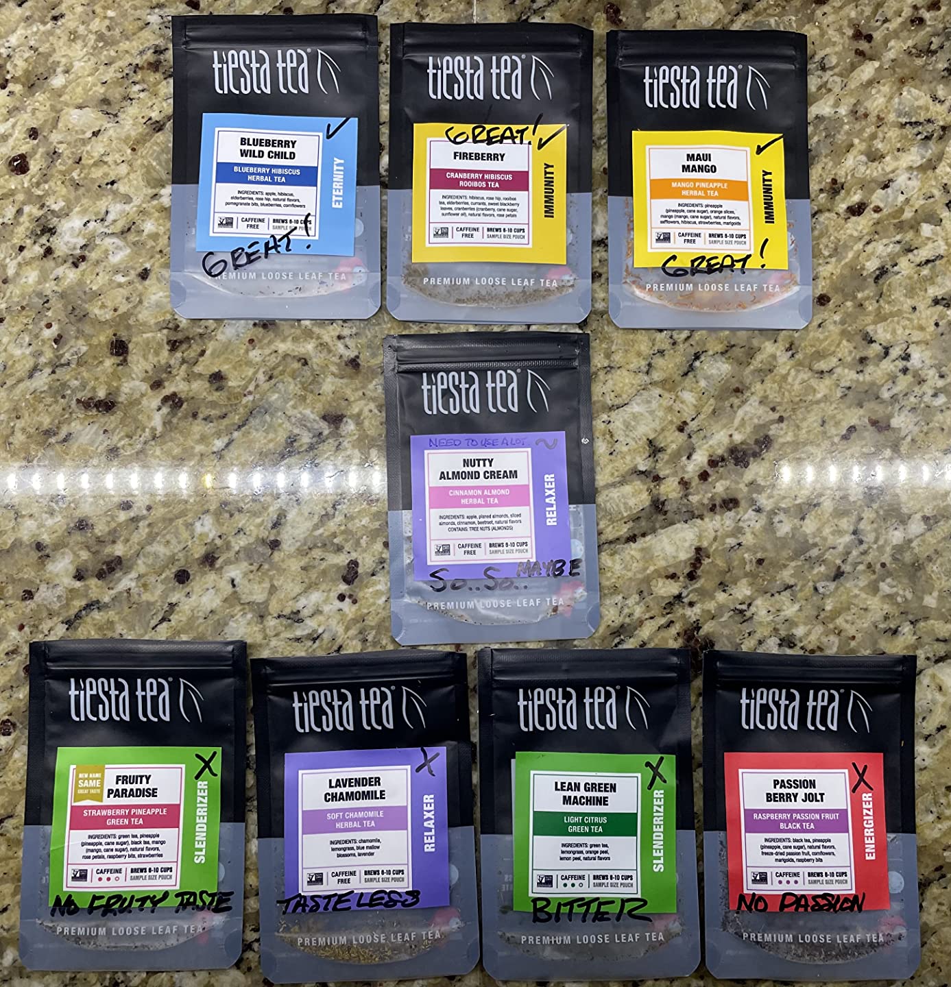 Tiesta Tea - Top 8 Favorites Sampler Set, Loose Leaf, Up to 80 Cups, High to No Caffeine, Hot & Iced, Tea Variety Pack with Green, Herbal, & Black, 8 Sample Pouches customer photo 2