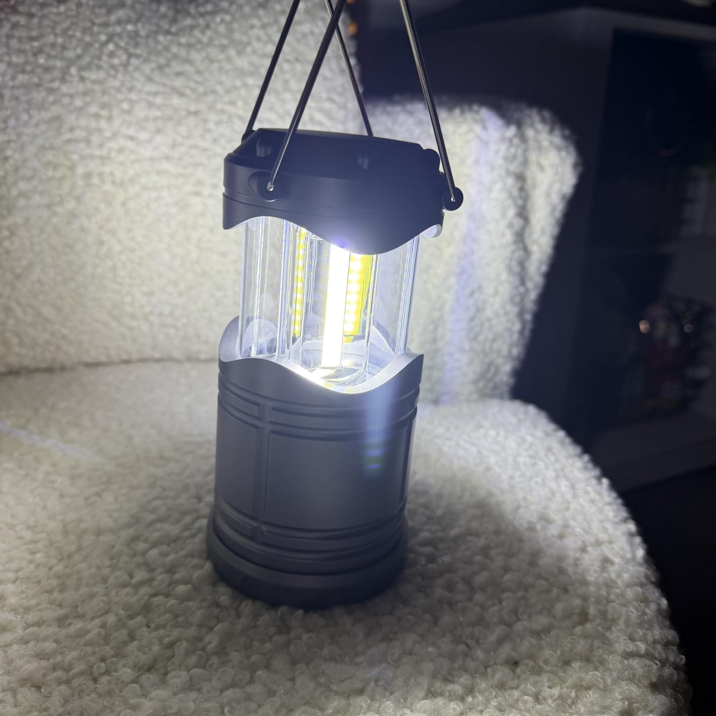 Lichamp LED Camping Lantern, 4 Pack Battery Powered Flashlight for Power Outages, Portable Collapsible Hanging Light Essential for Home, Outdoor, Emergency Lamp Survival Kit Gear for Hurricane, Gray customer photo 1