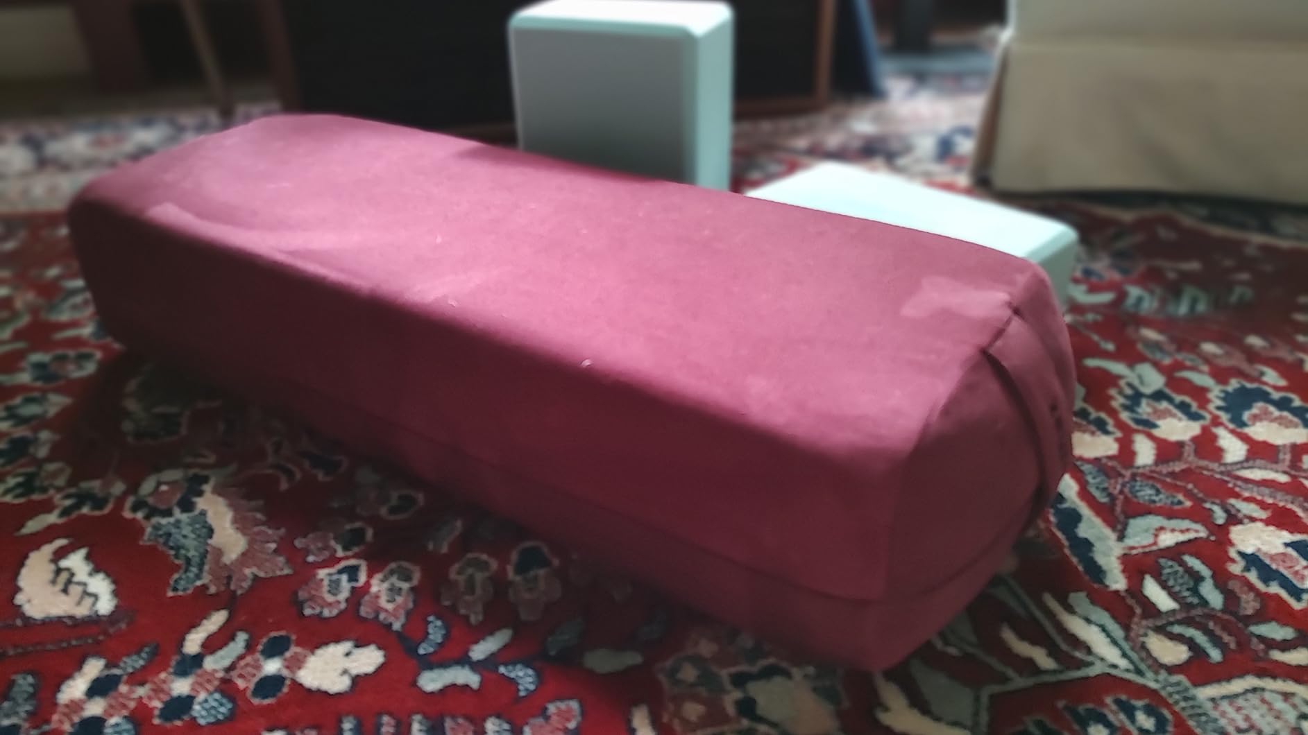 Tumaz Yoga Bolster Set, Rectangular Yoga Bolster with Washable Cover | Soft bolster for restorative yoga, meditation and stretching. Includes 8-ft strap, carry handle and washable cover customer photo 2