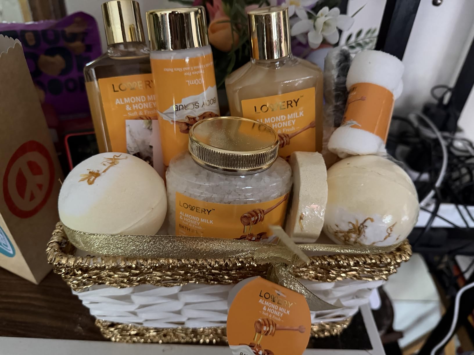 Gifts for Women Gift Basket for Women - 10 Pc Almond Milk & Honey Beauty & Personal Care Set - Home Bath Pampering Package for Relaxing - Spa Self Care Kit - Birthday, Mom, Anniversary Gift customer photo 1