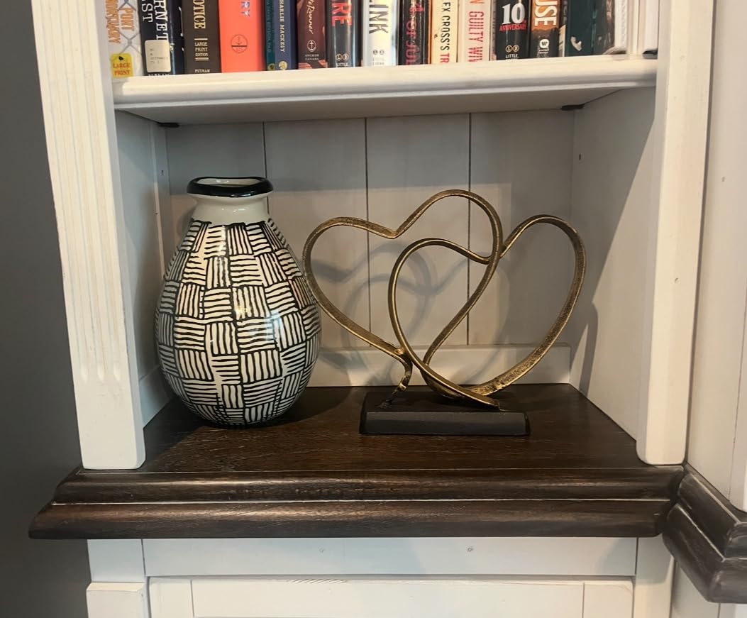 DCAPILLA Wedding Anniversary Couples Gift - Two Hearts and Cross Iron Sculpture, Heart Decoration Gift for Her and Him, 1st to 50th or 60th Anniversary, Includes Present Box and Poem Card customer photo 2