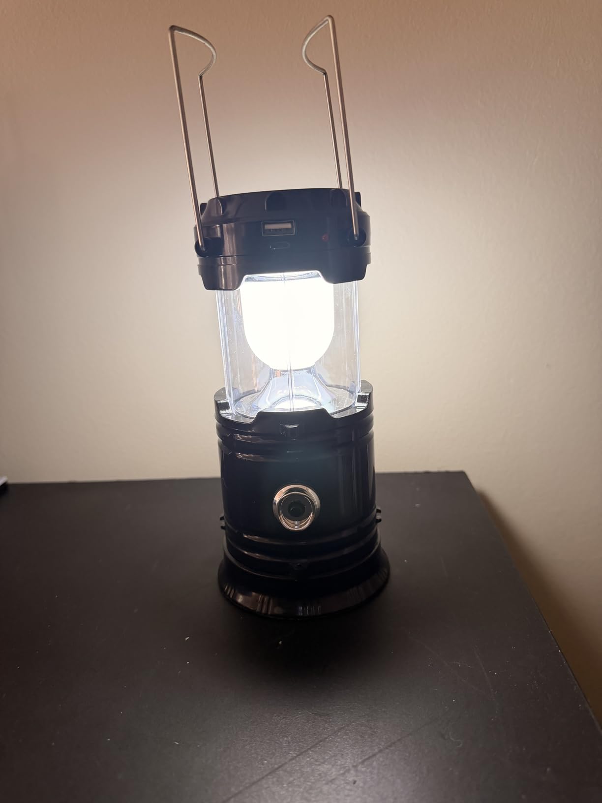 Collapsible Portable LED Camping Lantern XTAUTO Lightweight Waterproof Solar USB Rechargeable LED Flashlight Survival Kits for Indoor Outdoor Home Emergency Light Power Outages Hiking Hurricane 4-Pack customer photo 1