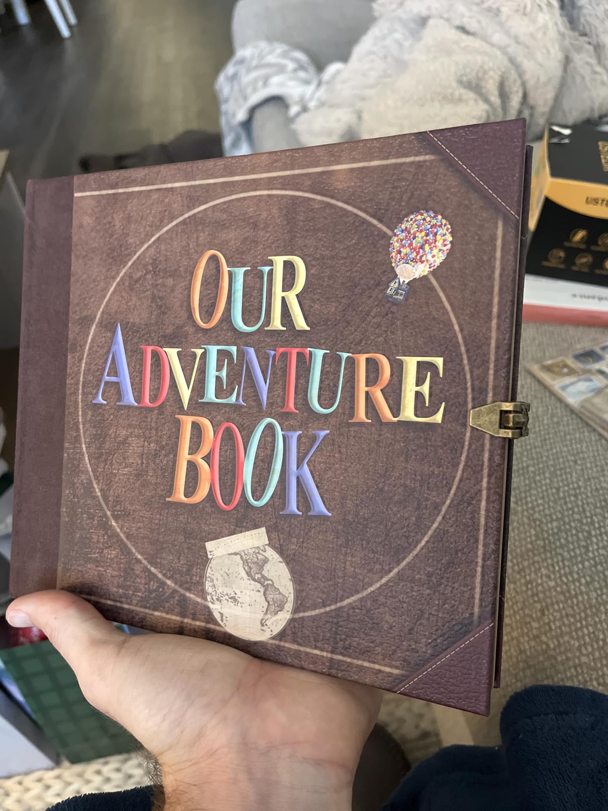 JIMBON Our Adventure Book Scrapbook Photo Album Retro Style Embossed Letter Cover Travel Diary Journal Scrap Book Kit For Couples,Memory Book For Anniversary Wedding customer photo 1