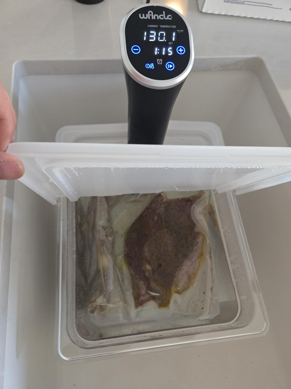 Sous Vide, Wancle Sous Vide Cooker 1100W IPX7 Waterproof Thermal Immersion Circulator customer photo 1