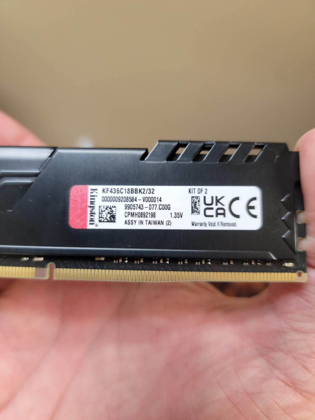 Kingston Fury Beast 32GB (2x16GB) 3600MT/s DDR4 CL18 Desktop Memory Kit of 2 KF436C18BBK2/32 customer photo 1