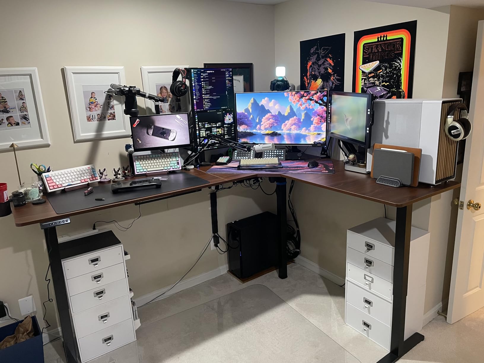 VIVO Black 63 x 55 in Corner Standing Desk, DESK-E3CTB | Electric, Holds 225 lbs, Reversible L-Shaped Table, Sit Stand, Height Adjustable, Memory Presets, Black Frame customer photo 1