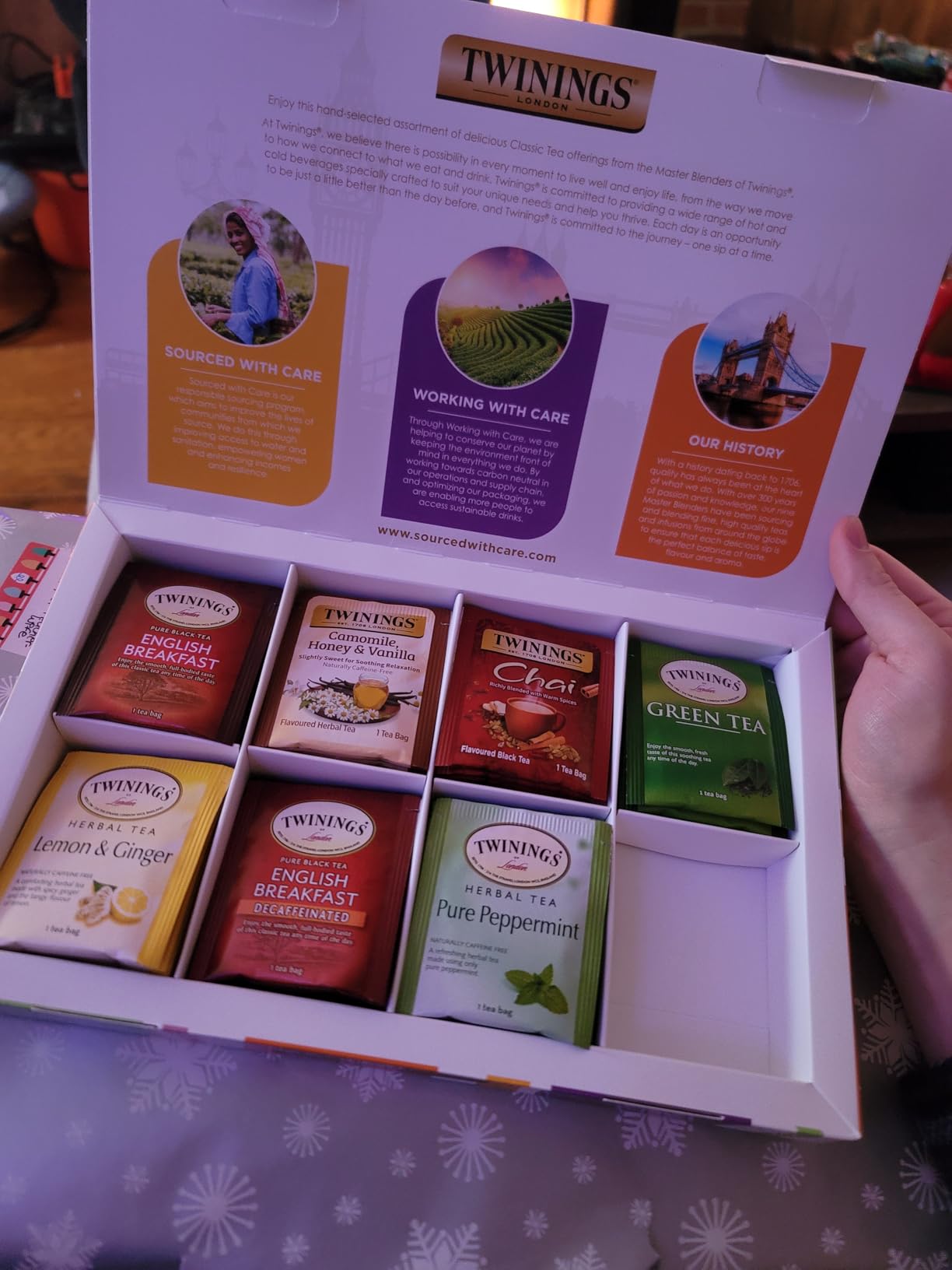 Twinings Tea Classics Collection Gift Box Variety Sampler, 48 Tea Bags (Pack of 1), Enjoy Hot or Iced, Includes Black, Herbal, Green, & Chai Teas customer photo 1