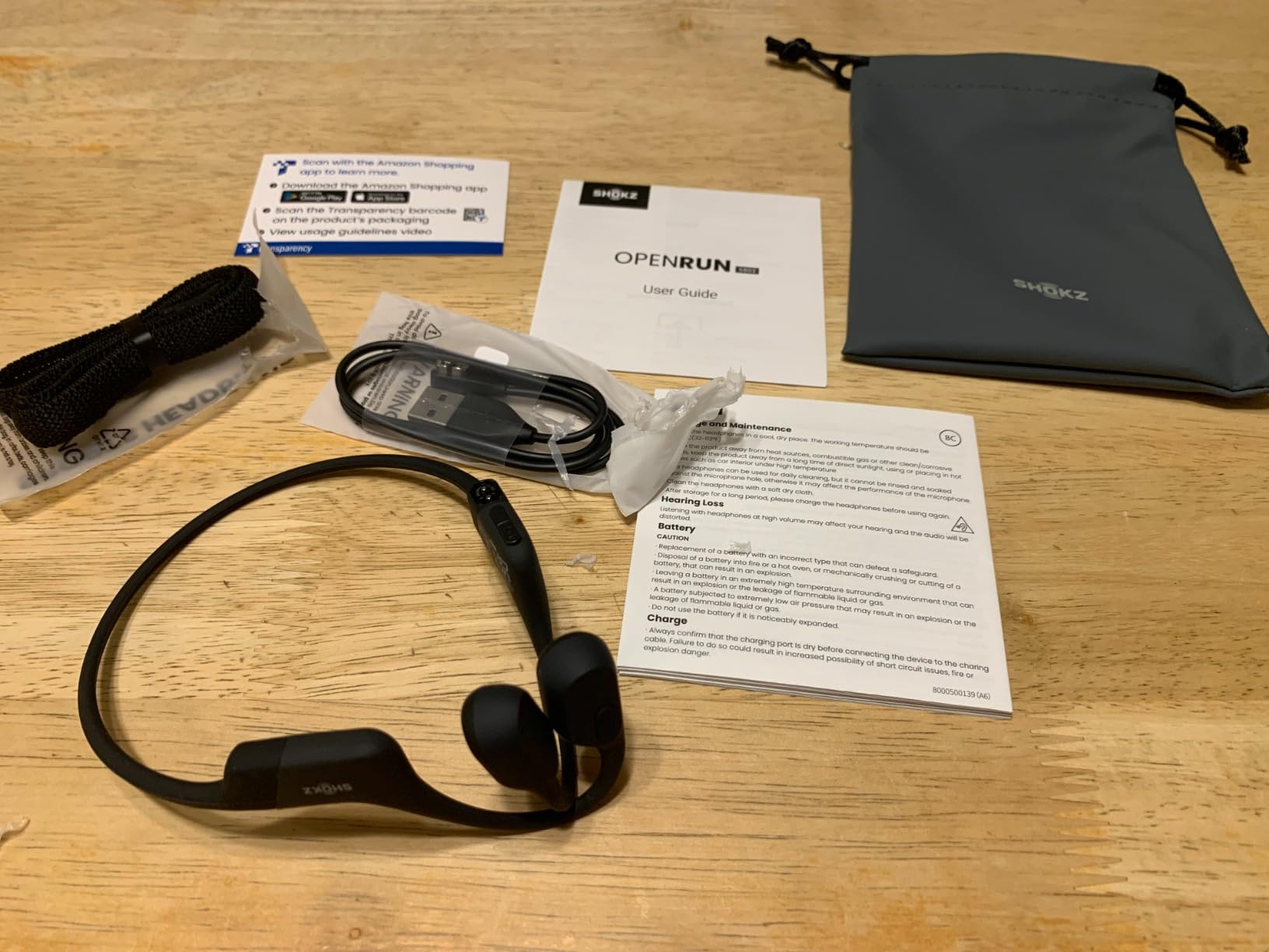 SHOKZ OpenRun Bone Conduction Open-Ear Bluetooth Sport Headphones, Running Workout, Sweat Headband, IP67 Sweat Resistant, 8H Playtime, Mic, Black customer photo 1