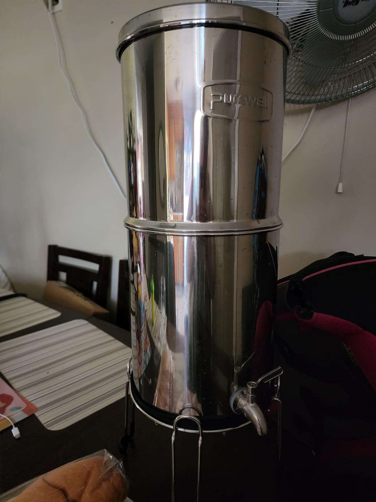 Purewell 3-Stage 0.01μm Ultra-Filtration Gravity Water Filter System, NSF/ANSI 42&372 Certification, 304 Stainless Steel Countertop System with 2 Filters and Stand, Reduce 99% Chlorine, 2.25G, PW-OB customer photo 2