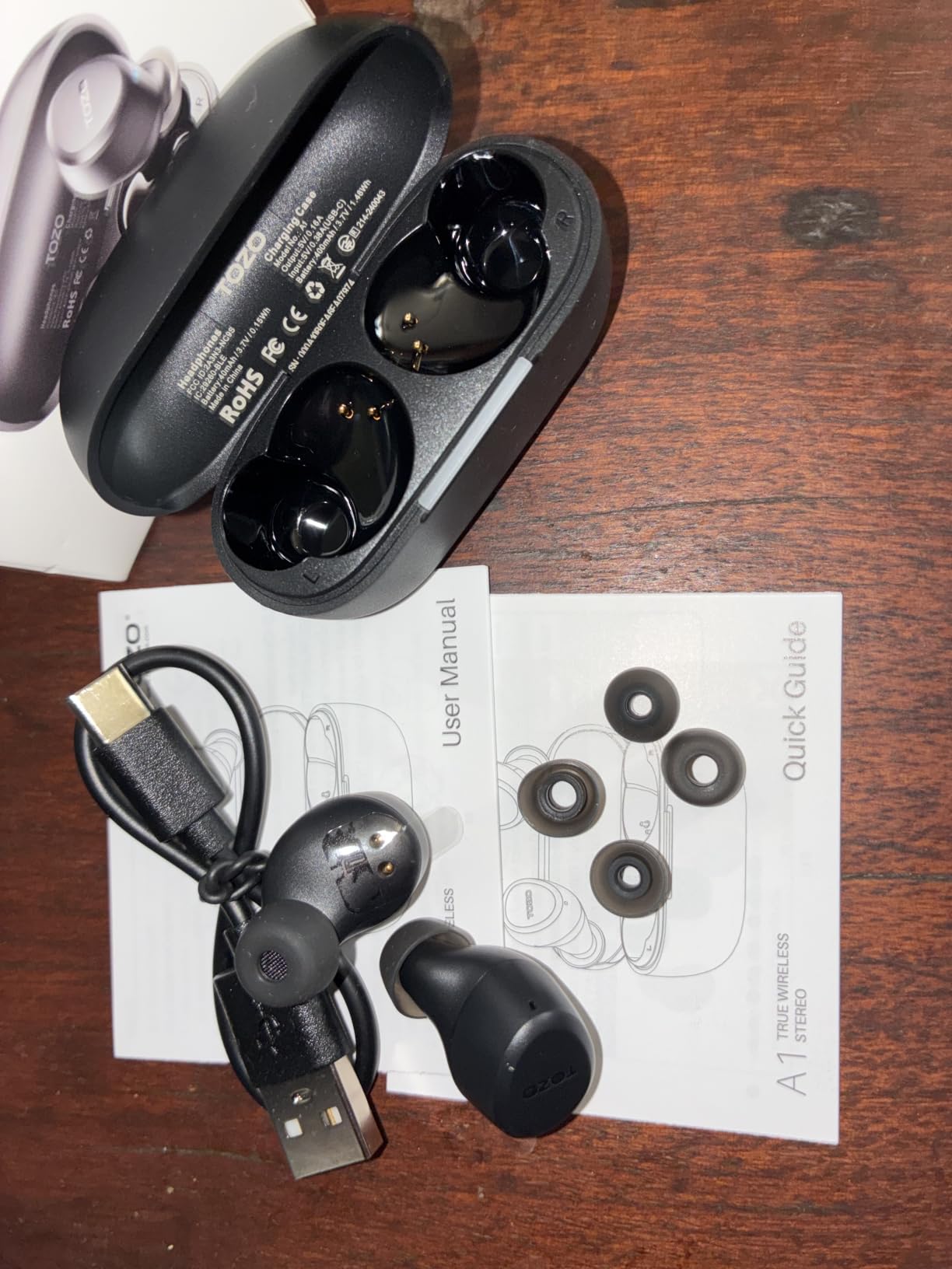 TOZO A1 Wireless Earbuds Bluetooth 5.3 Light Weight in Ear Headphones | IPX5 Waterproof, 2 Mics for AI Calls, Immersive Premium Sound Bass Headset with Charging Case, 32 Presets EQ via TOZO App customer photo 2