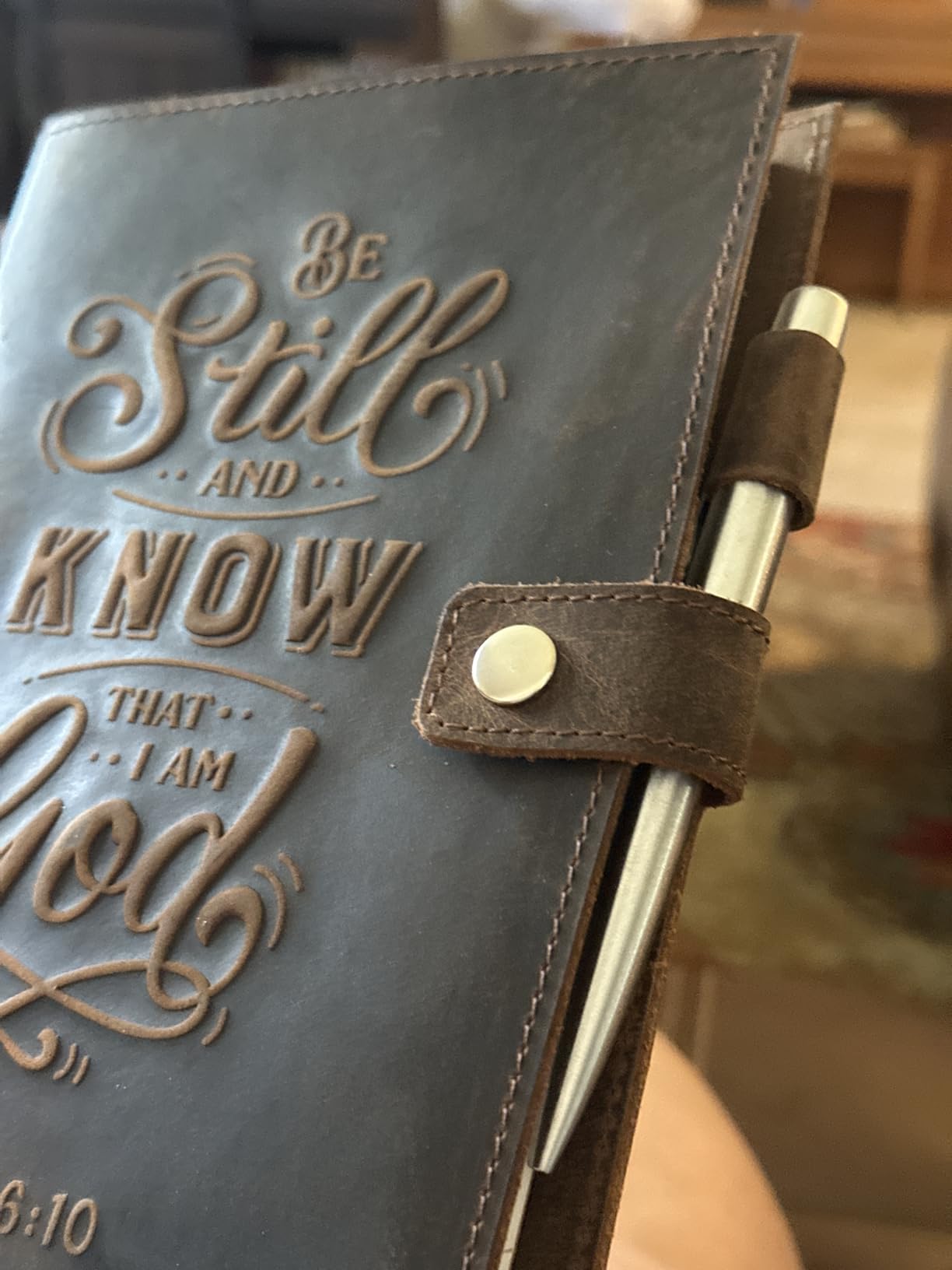 moonster Leather Journal Refillable Notebook - Vintage Handmade Leather Bound Journal for Women and Men, Classic Leather Notebook with Pen for Writing, Travel, Bible Notes - Premium Journal Notebook customer photo 2