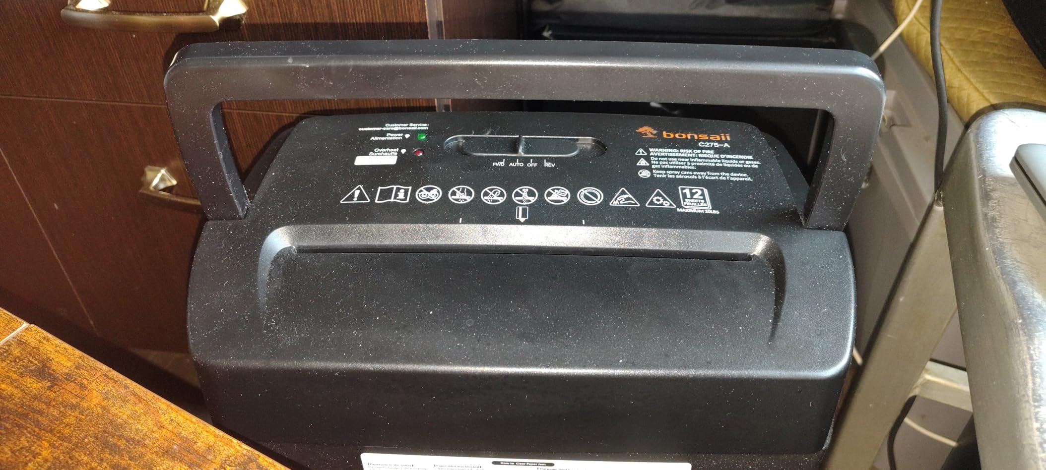 Bonsaii 12-Sheet Cross Cut Paper Shredder, 5.5 Gal Home Office Heavy Duty Shredder for Paper, Credit Card, Mail, Staples, with Transparent Window, High Security Level P-4 (C275-A) customer photo 2