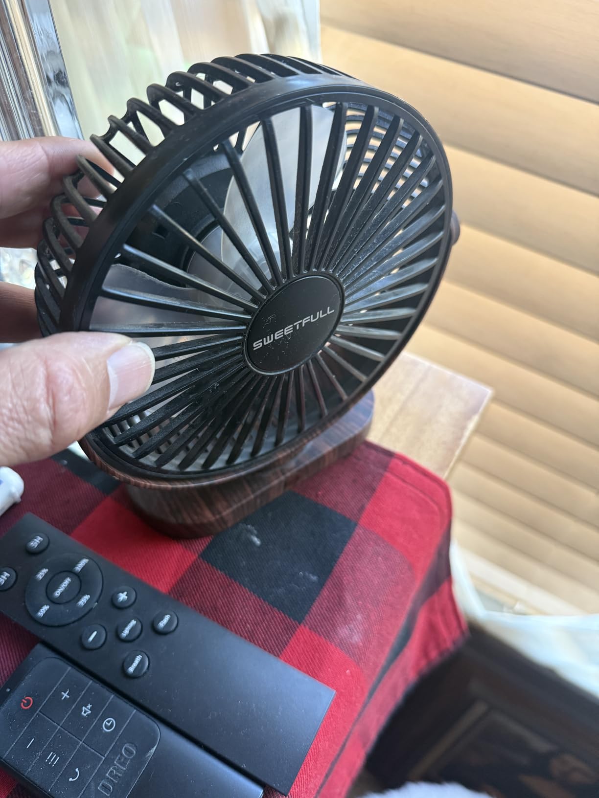 SWEETFULL Small USB Desk Fan, Desktop Table Fan, Quiet Office Mini - Black | 5.8