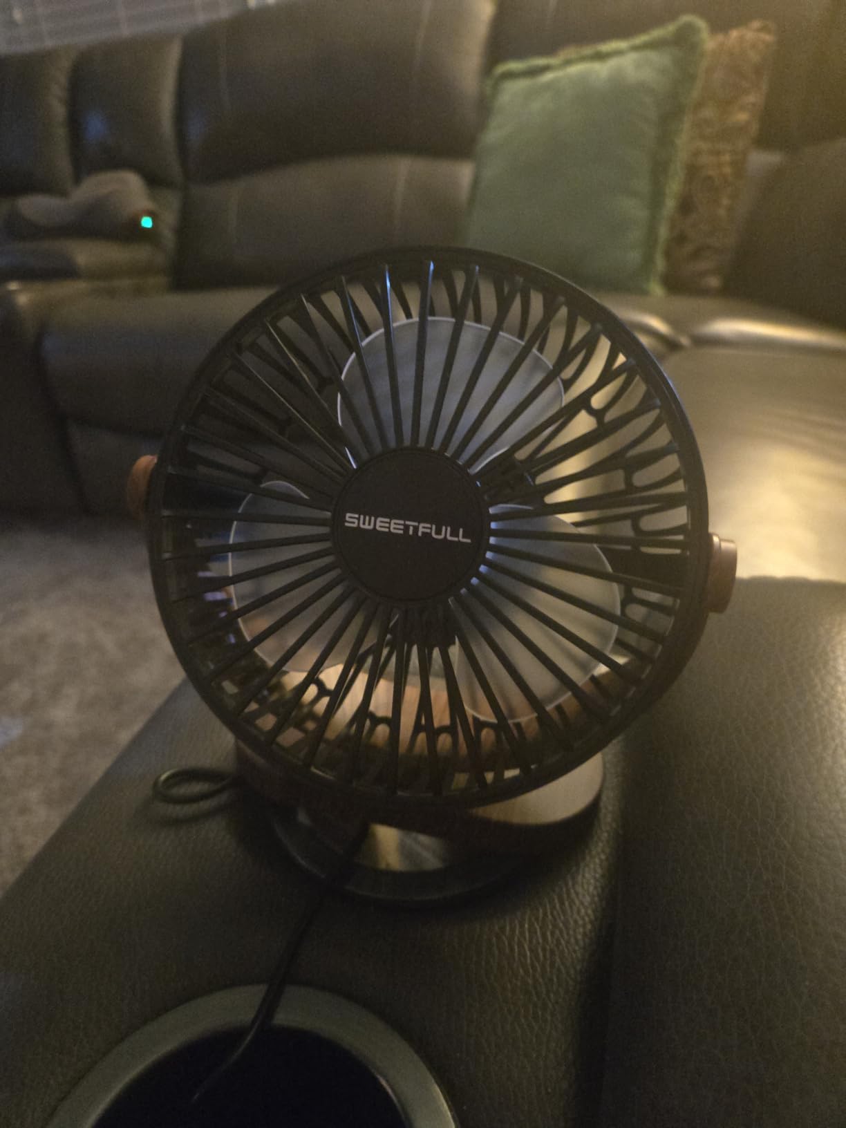SWEETFULL Small USB Desk Fan, Desktop Table Fan, Quiet Office Mini - Black | 5.8