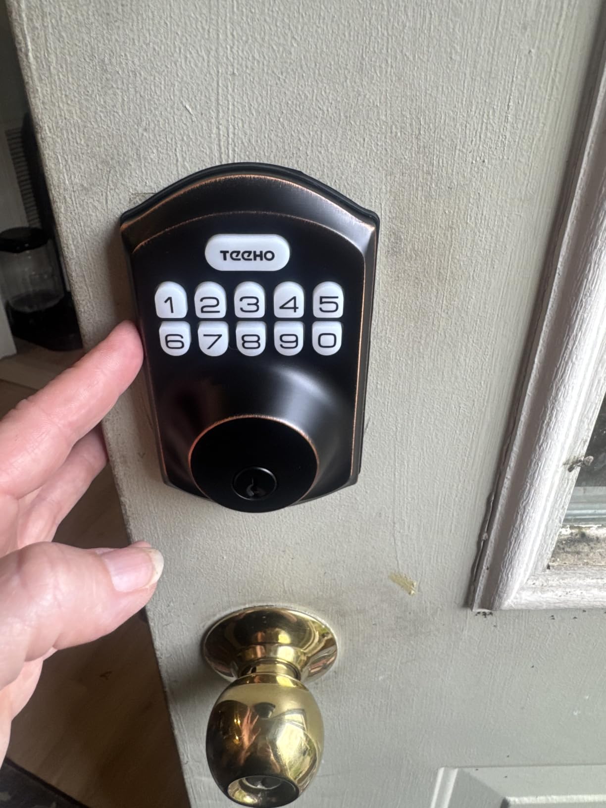 TEEHO TE001 Keyless Entry Door Lock with Keypad - Smart Deadbolt Lock for Front Door with 2 Keys - Auto Lock - Easy Installation - Satin Nickel customer photo 2