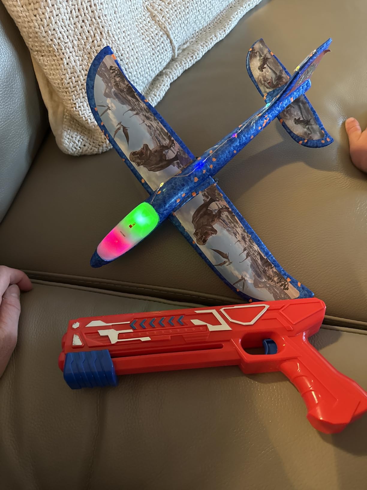 Fuwidvia 3-Pack Airplane Launcher Toys, LED Foam Glider Catapult Planes for Kids Ages 4-12 customer photo 1