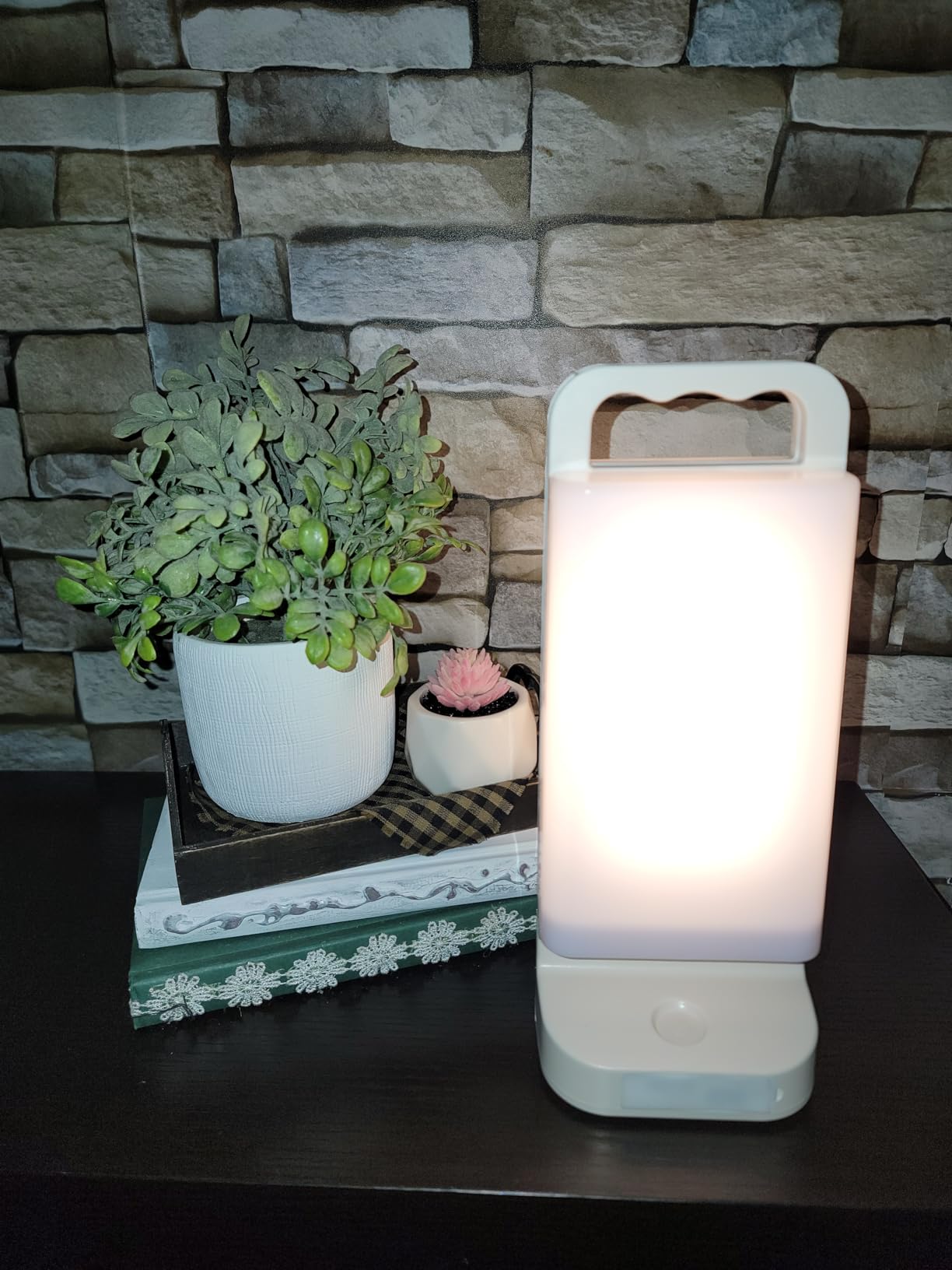 Solar Camping Lantern, Rechargeable Battery Powered Camping Light 6000mAh Up to 80HRS Lasting, Dimmable Night Lamp, Survival gear for Emergency, Power Outages, Outdoor, Indoor customer photo 1