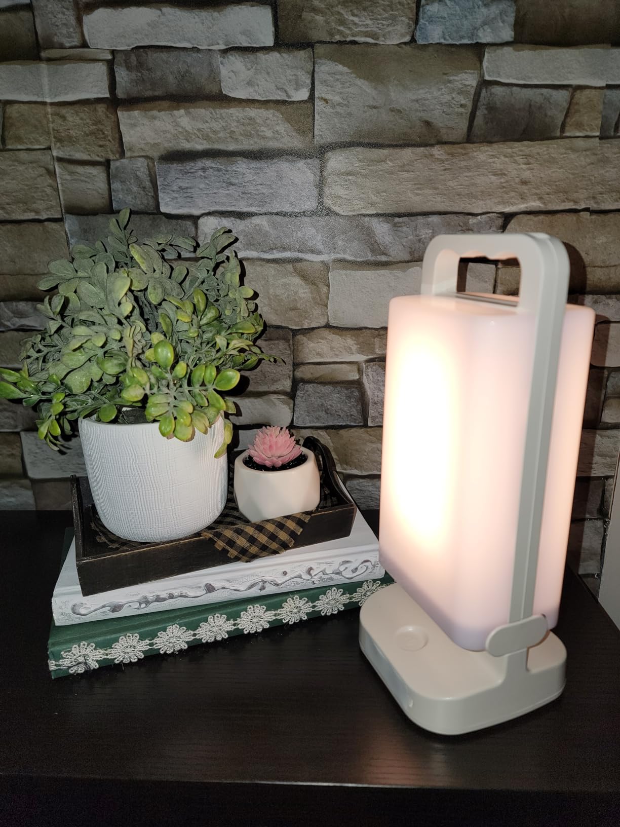 Solar Camping Lantern, Rechargeable Battery Powered Camping Light 6000mAh Up to 80HRS Lasting, Dimmable Night Lamp, Survival gear for Emergency, Power Outages, Outdoor, Indoor customer photo 2