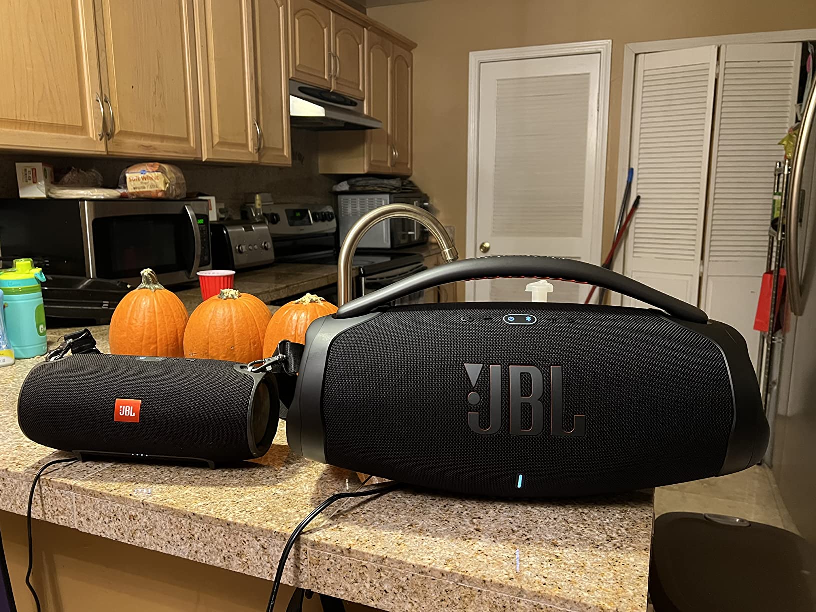 JBL Boombox 3 Black Portable Bluetooth Speaker with Massive Sound, Deepest Bass, IPX7 Waterproof, 24H Playtime, PartyBoost customer photo 1