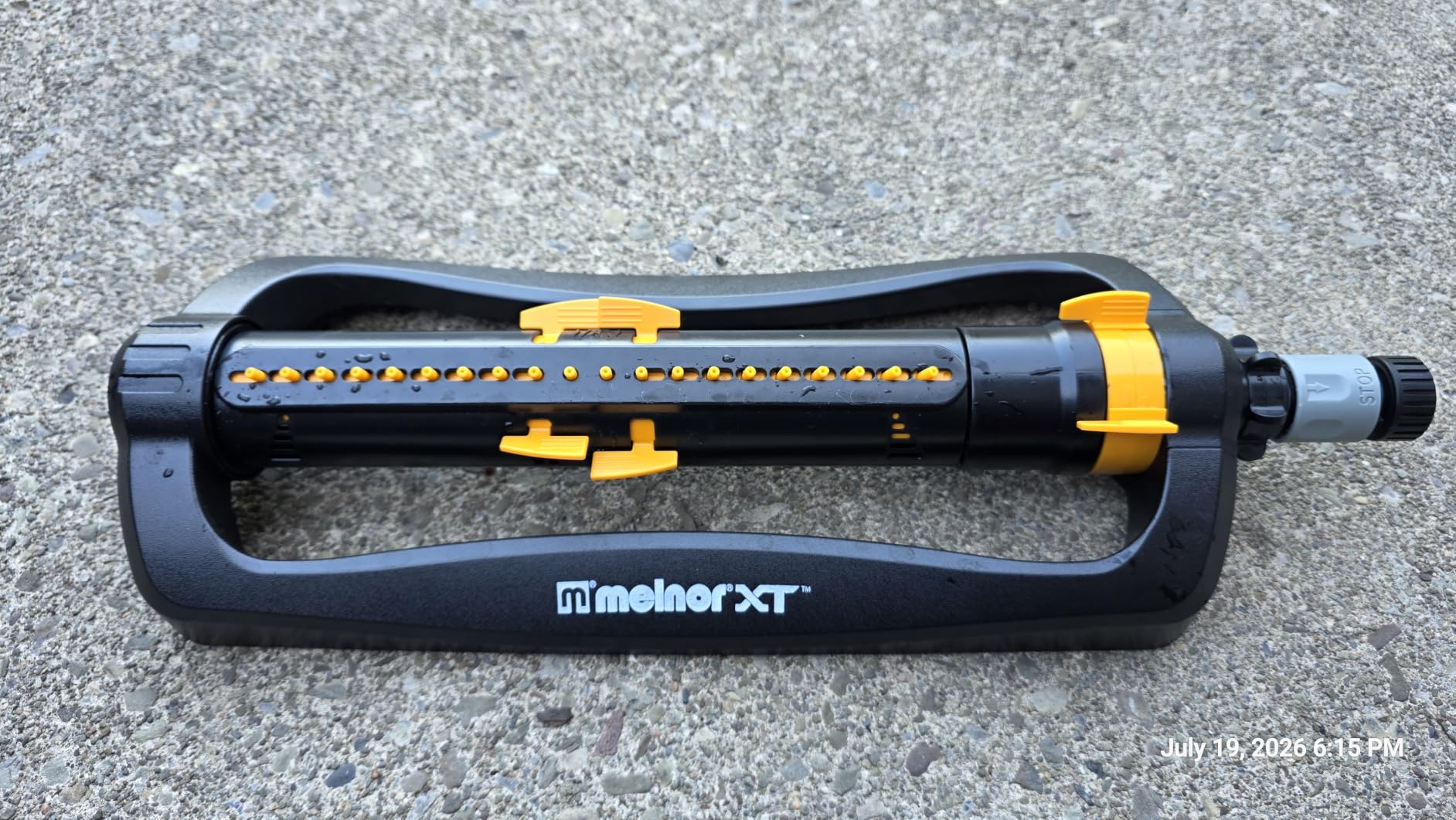 Melnor 65167AMZ XT Turbo Oscillating Sprinkler, 4,500 sq. ft., Quick Connect Bundle, 3-Way Adjustable, Black, Yellow customer photo 2