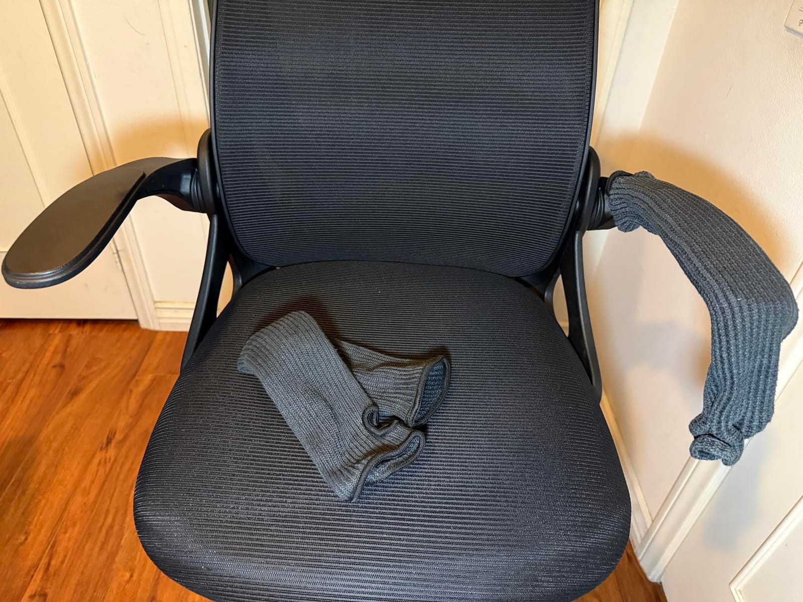 Primy Drafting Chair Tall Office Chair with Flip-up Armrests Executive Ergonomic Computer Standing Desk Chair with Lumbar Support and Adjustable Footrest Ring (Black) customer photo 1