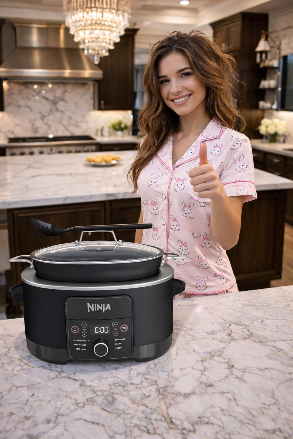 Ninja 14-in-1 PossibleCooker PRO | 8.5qt, Sous Vide, Proof, Bake, & Steam Multicooker | Slow Cooker, Dutch Oven | Glass Lid & Integrated Spoon | Nonstick, Oven Safe Pot 500°F | Sea Salt Gray | MC1001 customer photo 2