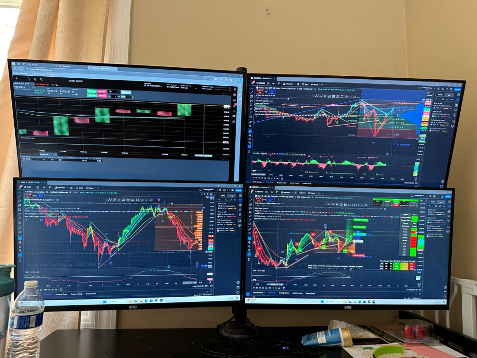 TechMagnet Trading Desktop PC, i5-9, 16GB RAM, 512GB SSD + 4TB HDD, Win 11 | Computer Bundle with 4 x 27 Inch Monitors, MTG KBM, Dual Network Cards for Trading Platform Support (Renewed) customer photo 2