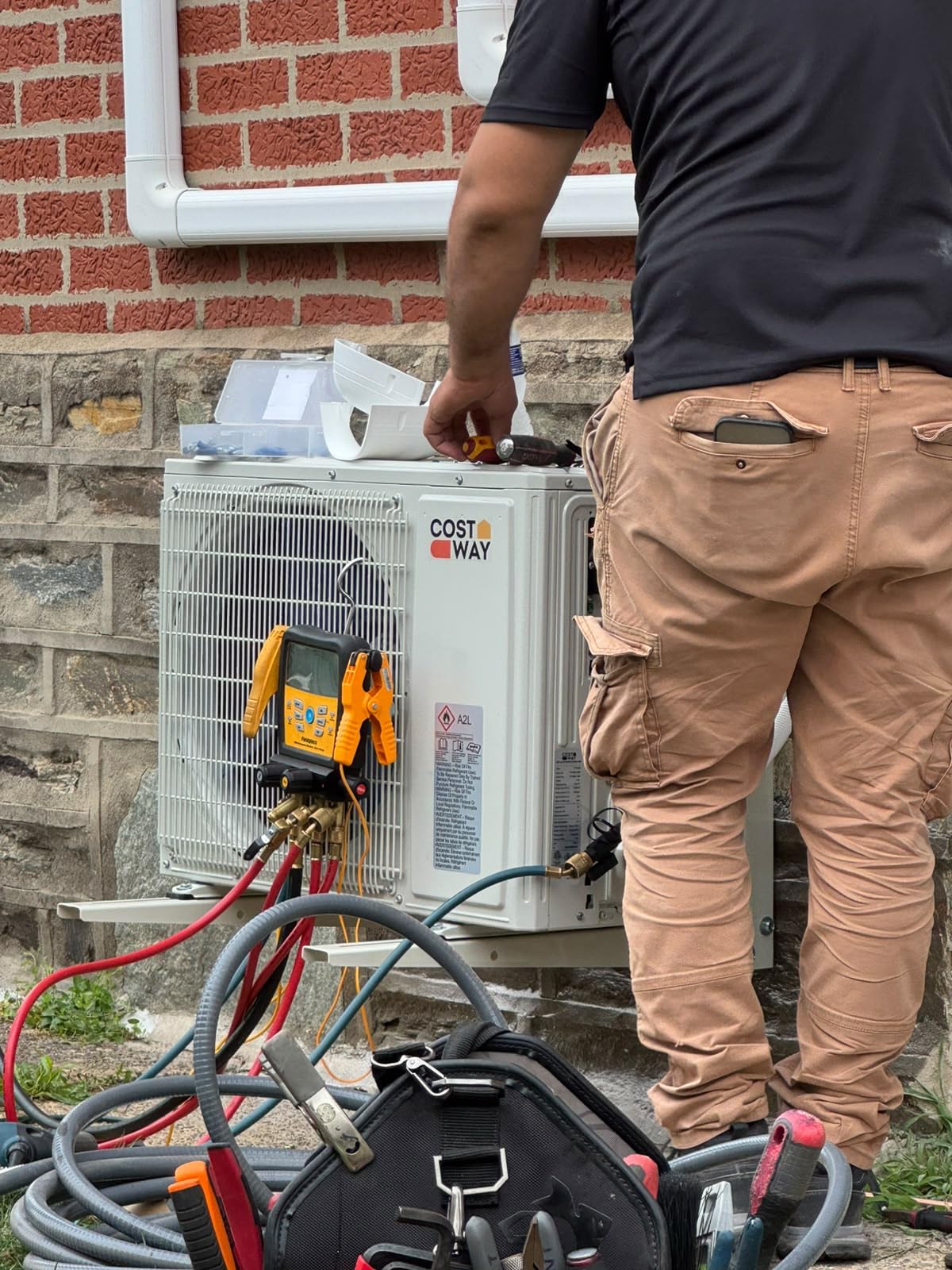 COSTWAY 24000BTU Mini Split Air Conditioner& Heater | 18.5 SEER2 208-230V Wall-Mounted Ductless AC Cools up to 1500 Sq. Ft, Energy Efficient Inverter AC w/Heat Pump customer photo 2