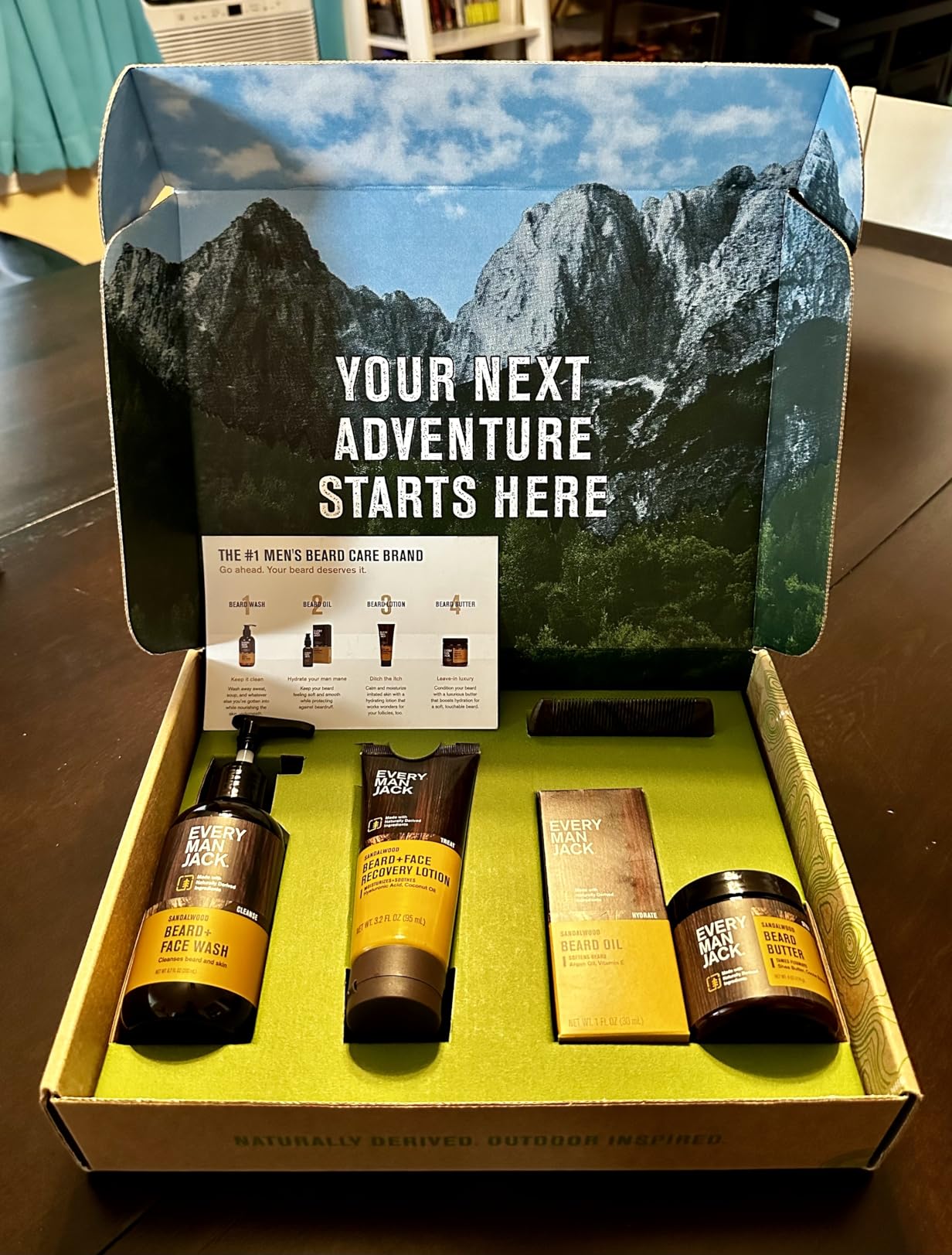 Every Man Jack Complete Beard Care Kit for Men, Sandalwood Teak, Gift Set - Cleansing Beard & Face Wash, Soothing Lotion, Hydrating Oil, Softening Butter + Wooden Styling Comb, 5 Full-Size Products customer photo 2