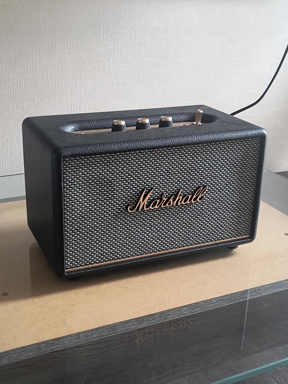 Marshall Acton III Bluetooth Home Speaker - Loud Stereo Sound with Bass and Treble Controls, Plug-in Powered, 3.5mm Aux Input - Black customer photo 2