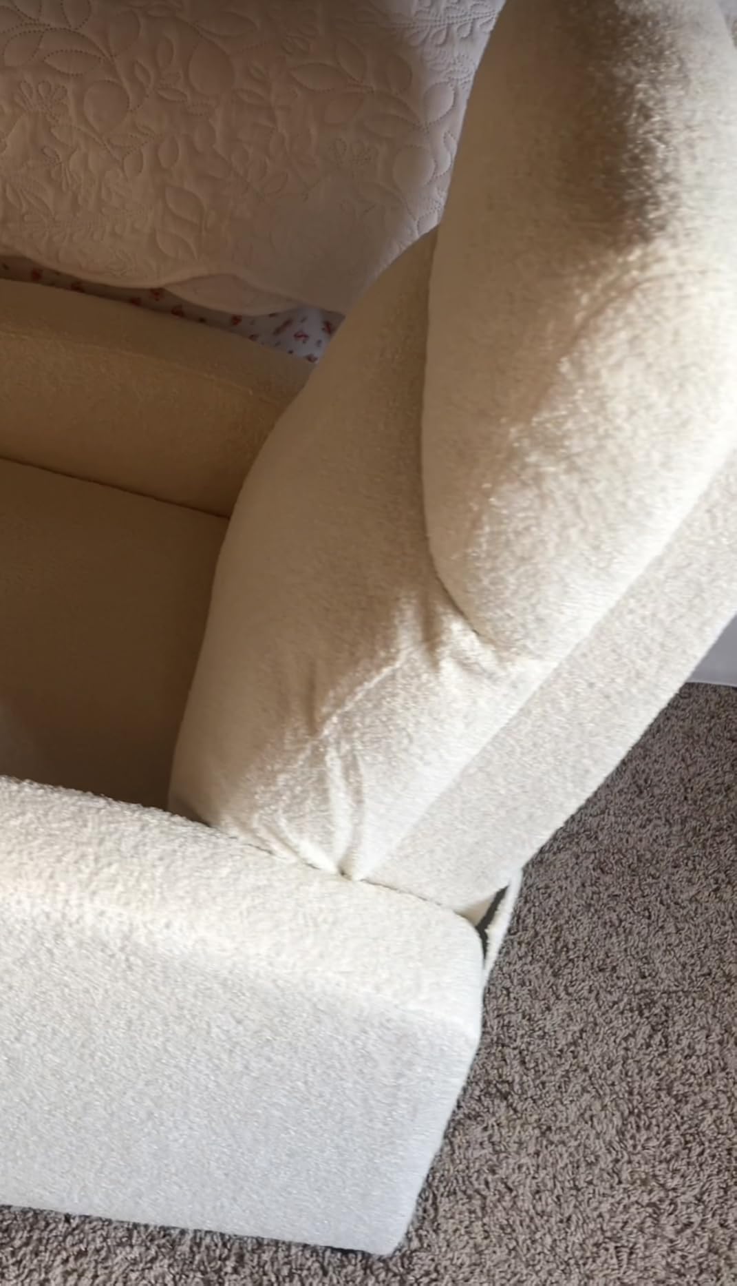Topeakmart Fabric Recliner Chair Adjustable Modern Single Sofa Chair with Pocket Spring Living Room Bedroom Home Theater Ivory customer photo 2